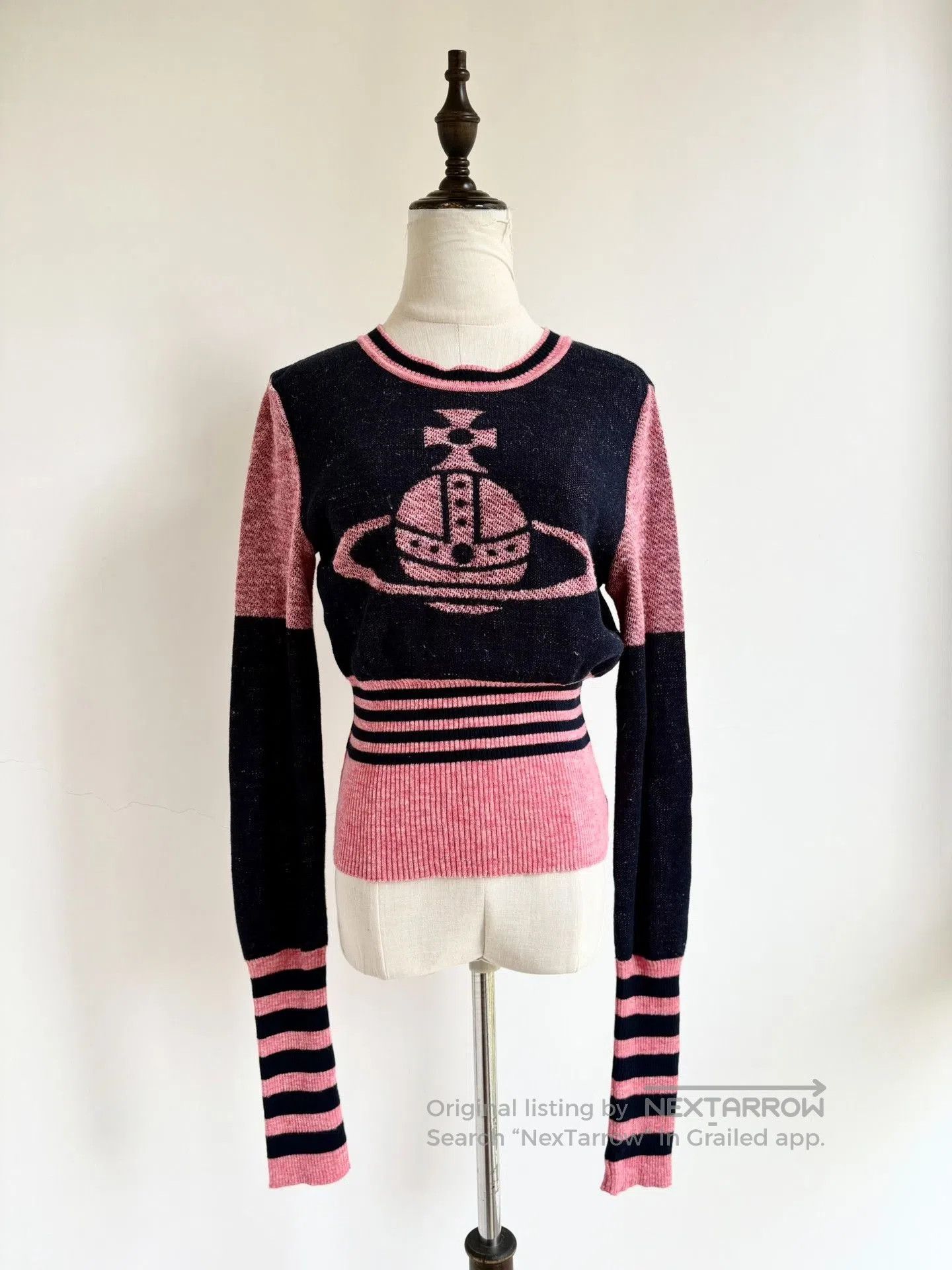 Vivienne Westwood Vivienne Westwood Pink Black Stripe Knit Top. Size M / US 6-8 / IT 42-44 - 1 Thumbnail