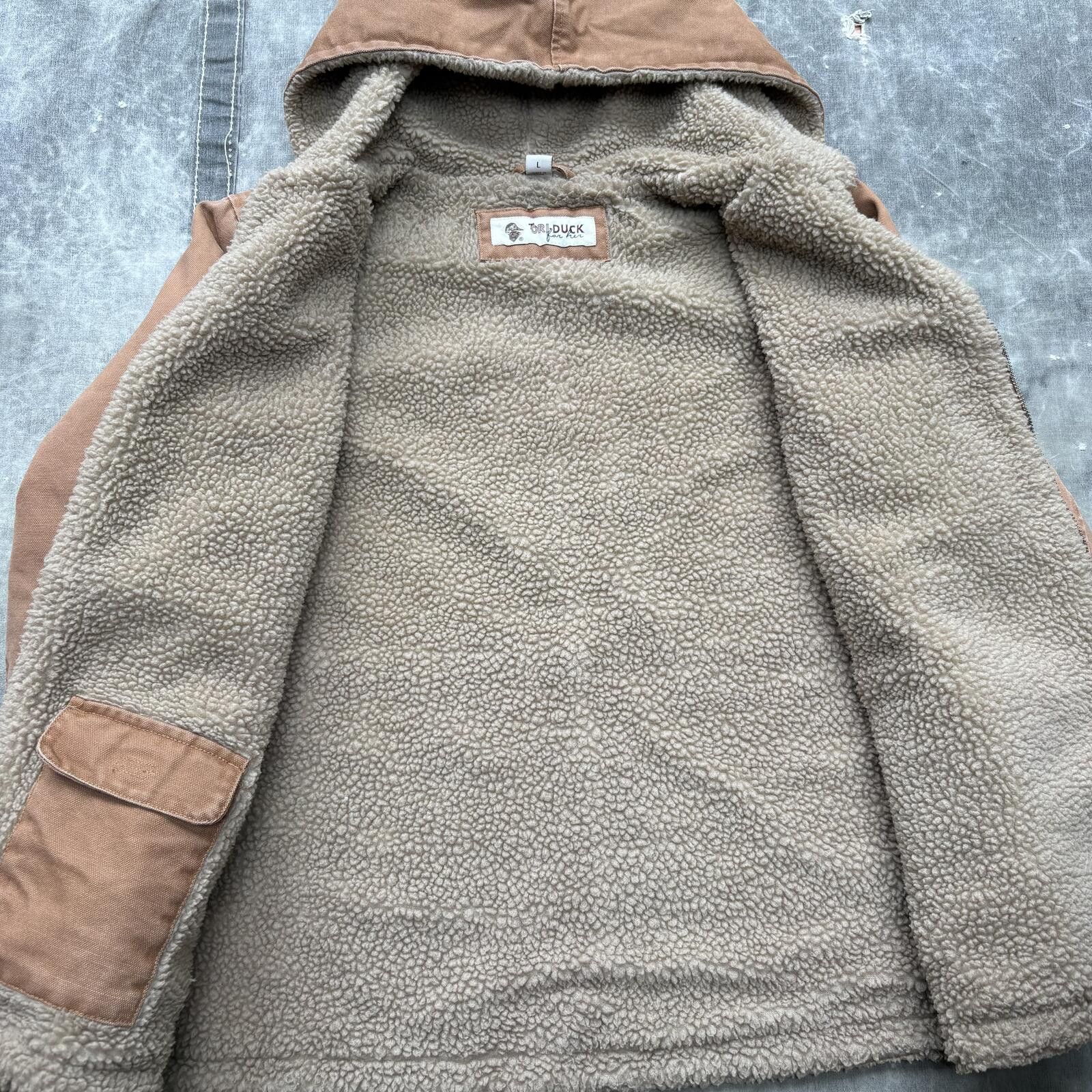 Vintage Vintage Carhartt Style Dri Duck Canvas Sherpa Lined Jacket Size L / US 10 / IT 46 - 3 Thumbnail