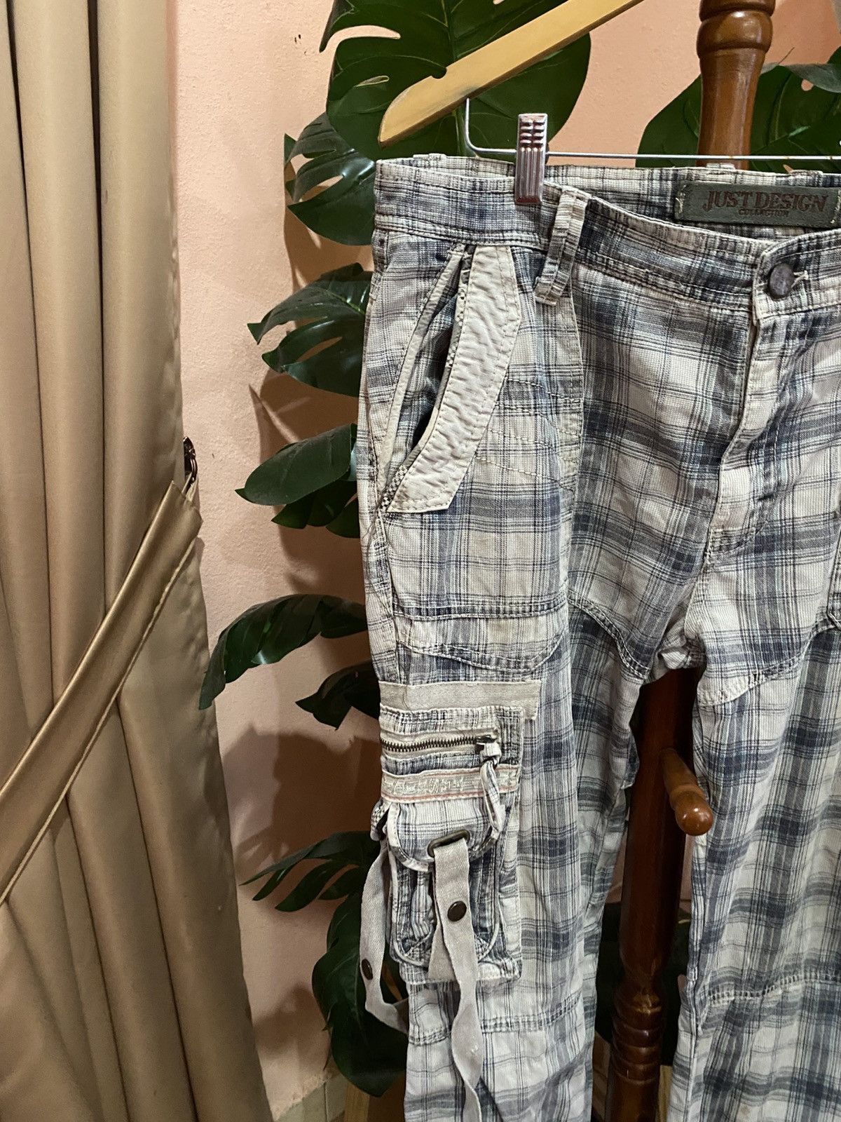 Japanese Brand Vintage Y2K Just Design Plaid Multi-Pocket Utility Style” Size US 36 / EU 52 - 5 Thumbnail