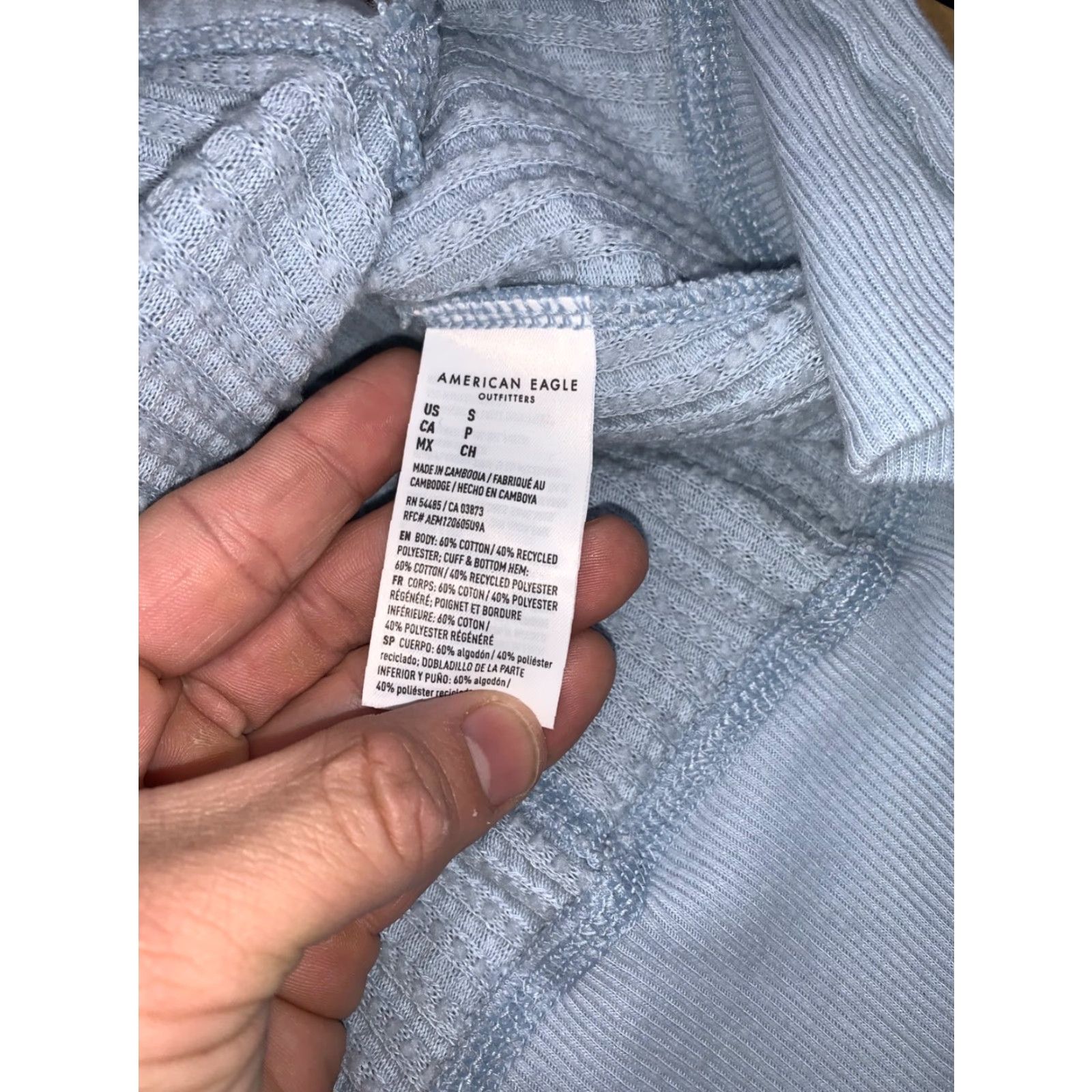 American Eagle Outfitters American Eagles Outfitters V Neck Sweater Womens S Blue Oversize Pullover 12662 Size S / US 4 / IT 40 - 3 Thumbnail