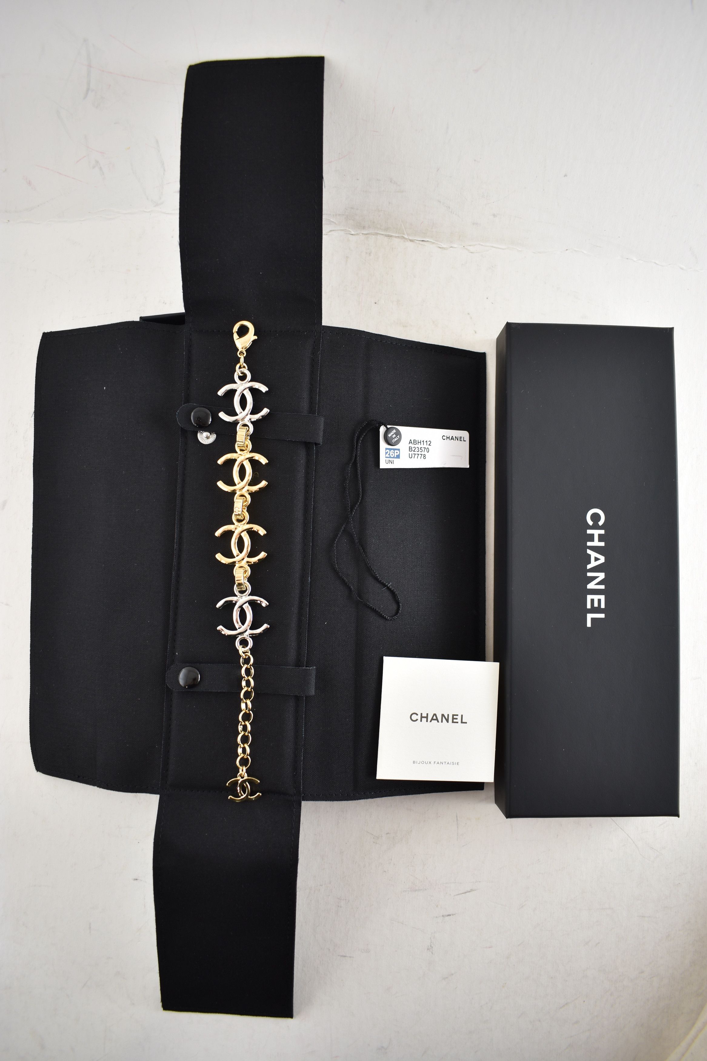 Chanel Chanel 26P Gold Silver Mixed Metal XL CC Logo Arm Bracelet Size ONE SIZE - 2 Thumbnail