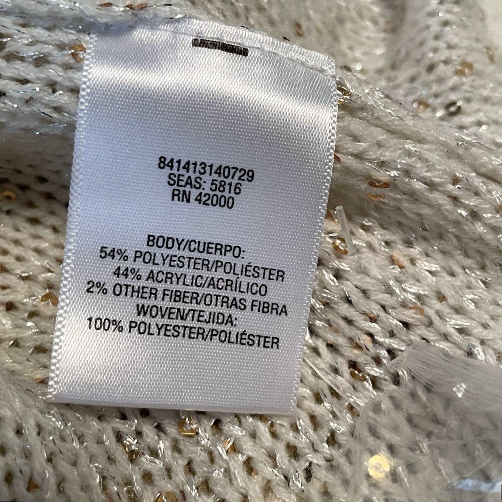 Vintage VINTAGE Jaclyn Smith Collection Sweater Womens Lg White Sequins Sheer Pleated Bottom Knit? Size L / US 10 / IT 46 - 5 Thumbnail