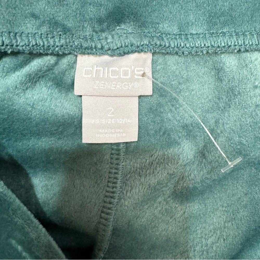 Chicos New Chico's Zenergy Velour Teal Jogger Size 2 US L Size 36" / US 14 / IT 50 - 5 Thumbnail