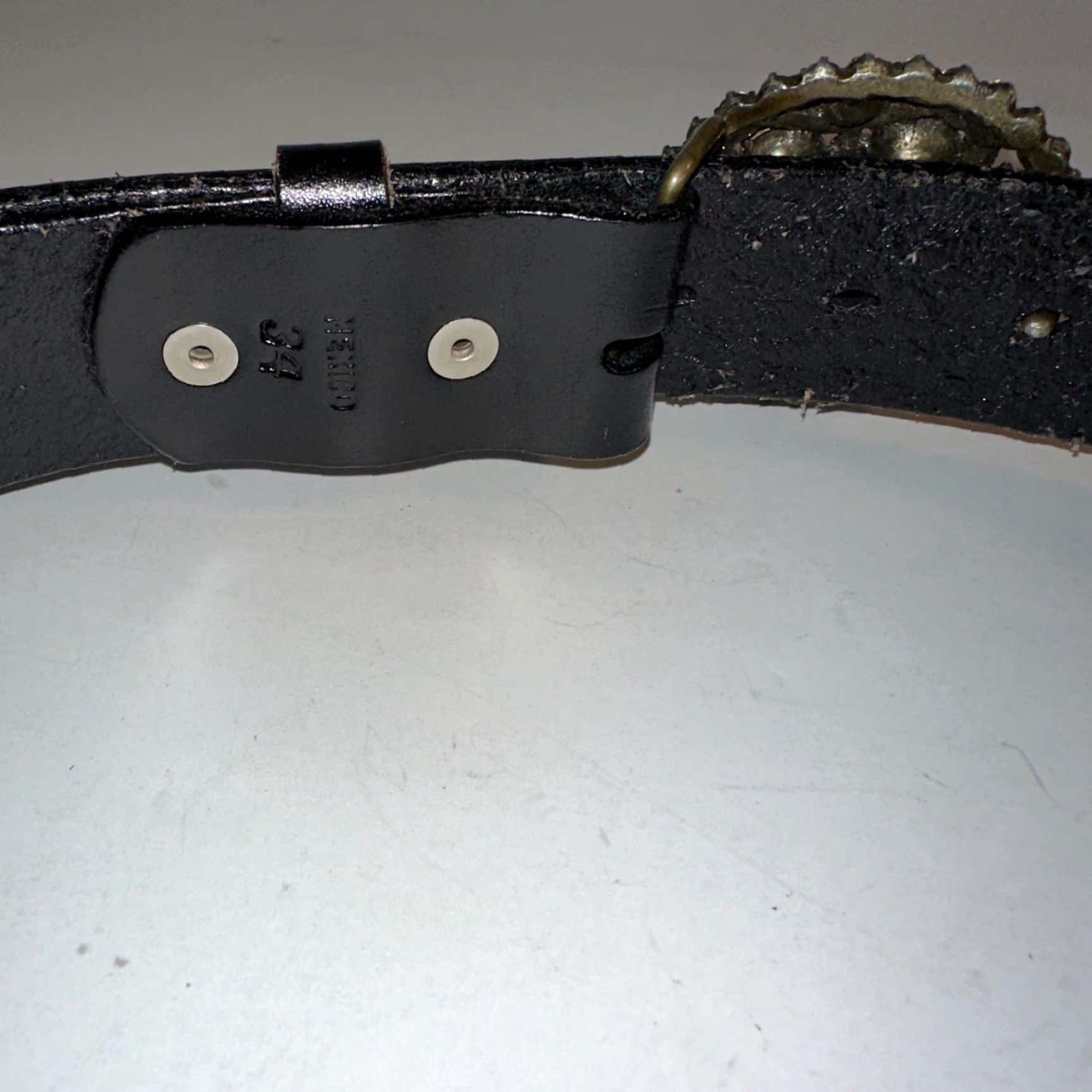 Vintage B-Low The Belt Belt Women Black Leather Rhinestone Embossed Boho 34 Black Leather Rhinestone Buckle Adjustable Belt Womens 34-35 in Regular XS Size ONE SIZE - 6 Thumbnail