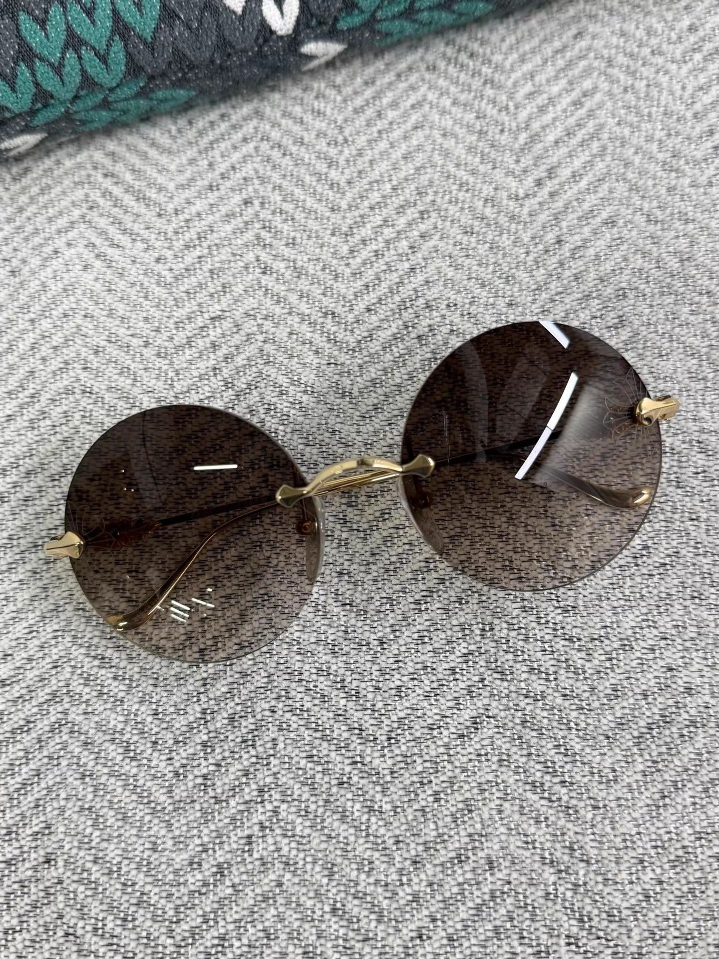 Chrome Hearts Chrome Hearts Round Tobacco Grad Cross Sunglasses Size ONE SIZE - 2 Thumbnail