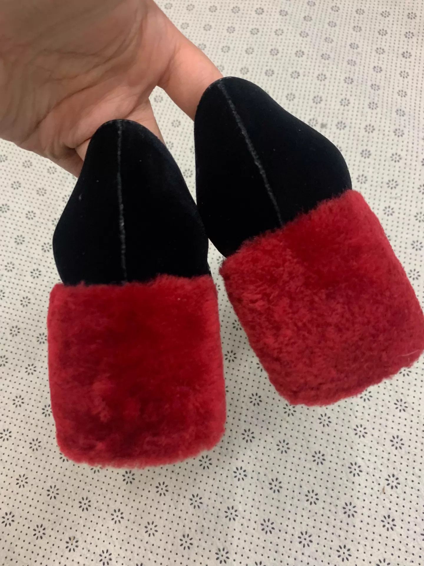 Miu Miu MIU MIU red velvet black colorblock heels 38.5 new Size US 8 / IT 38 - 3 Thumbnail