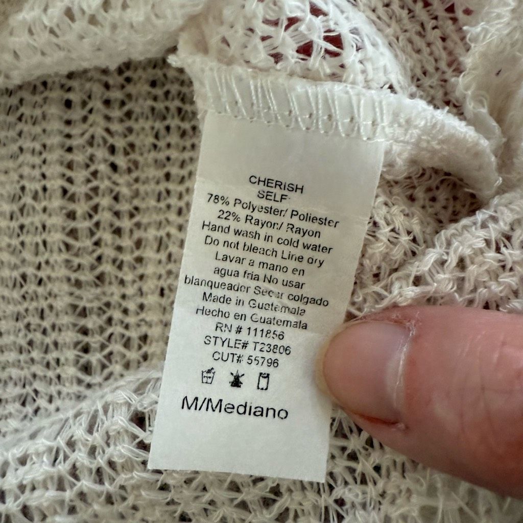 Other NWT Cherish Open Weave Top Off Off White M Size M / US 6-8 / IT 42-44 - 9 Thumbnail