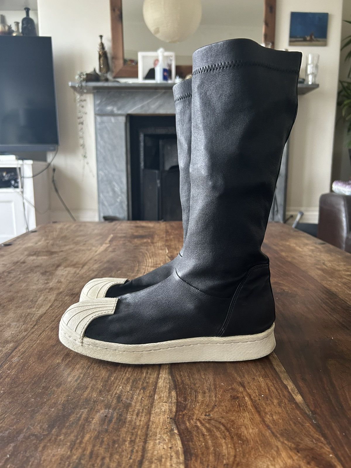SS2015 Rick Owens Faun x Adidas Superstar Knee-High Boots