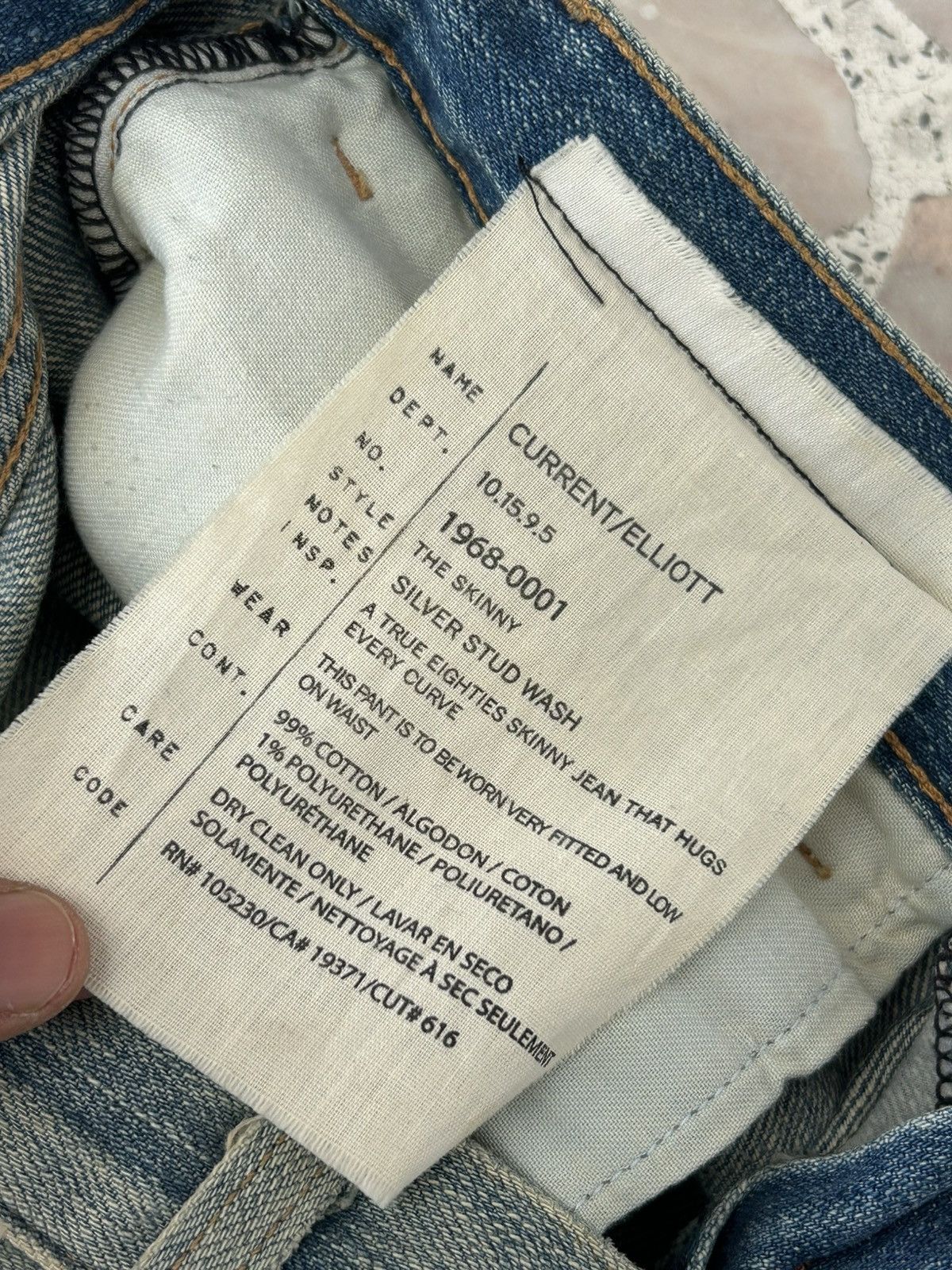 Elliott Current Elliot Silver Stud Denim Distress Vintage Size 30" / US 8 / IT 44 - 9 Thumbnail