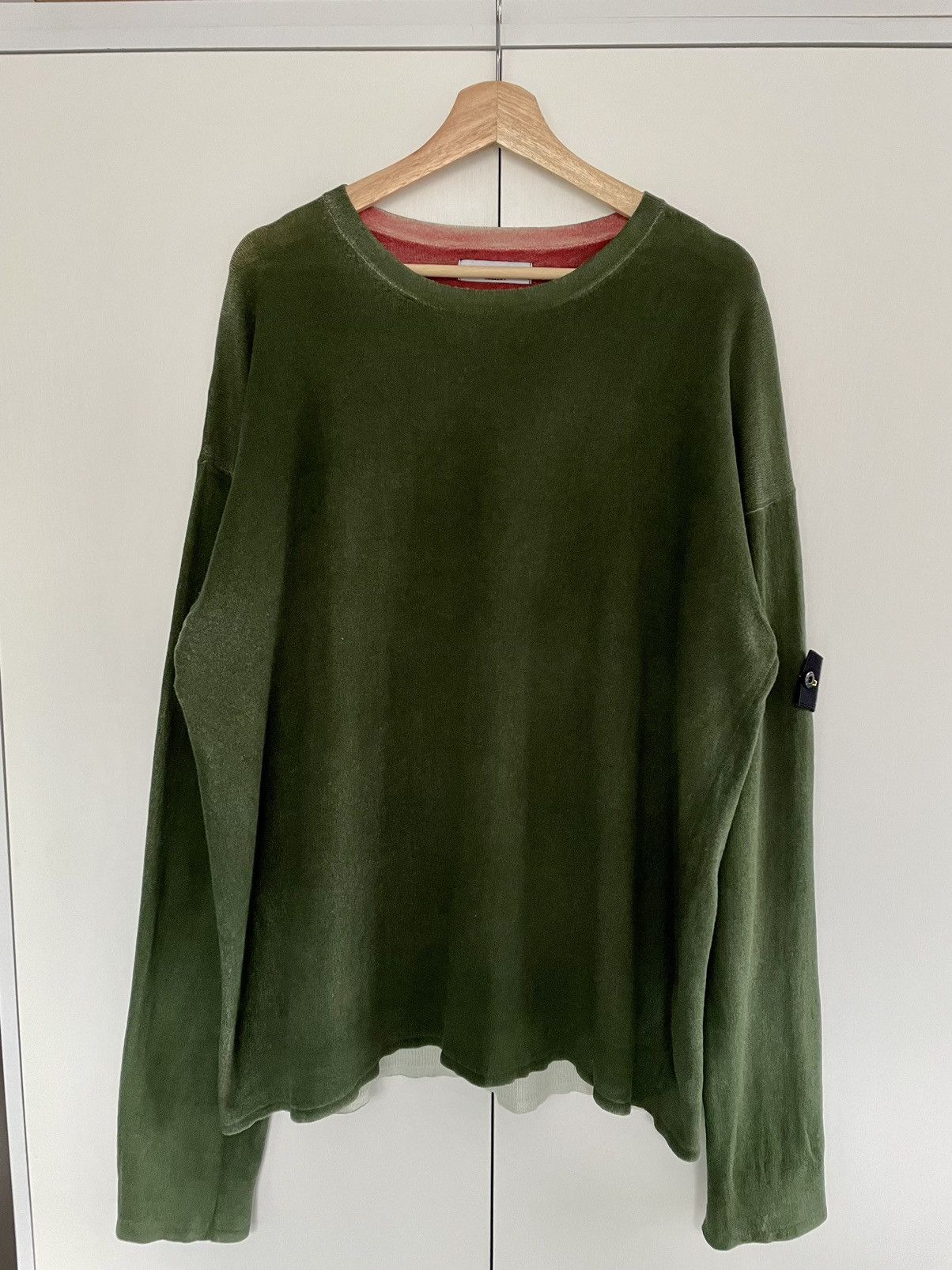 image of Stone Island Vintage Ss06 Cotton Knit Crewneck Jumper in Green, Men's (Size 2XL)
