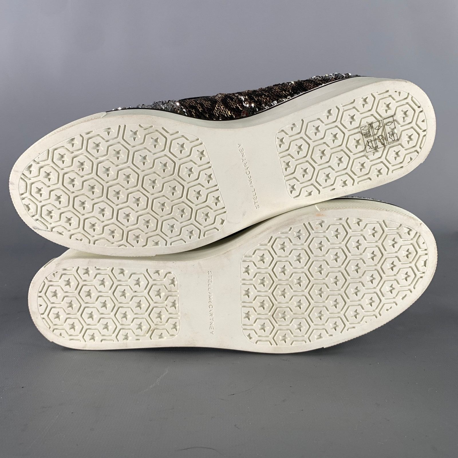 Stella McCartney STELLA McCARTNEY Silver Gold Sequined Slip On Sneakers Size US 9 / IT 39 - 6 Thumbnail