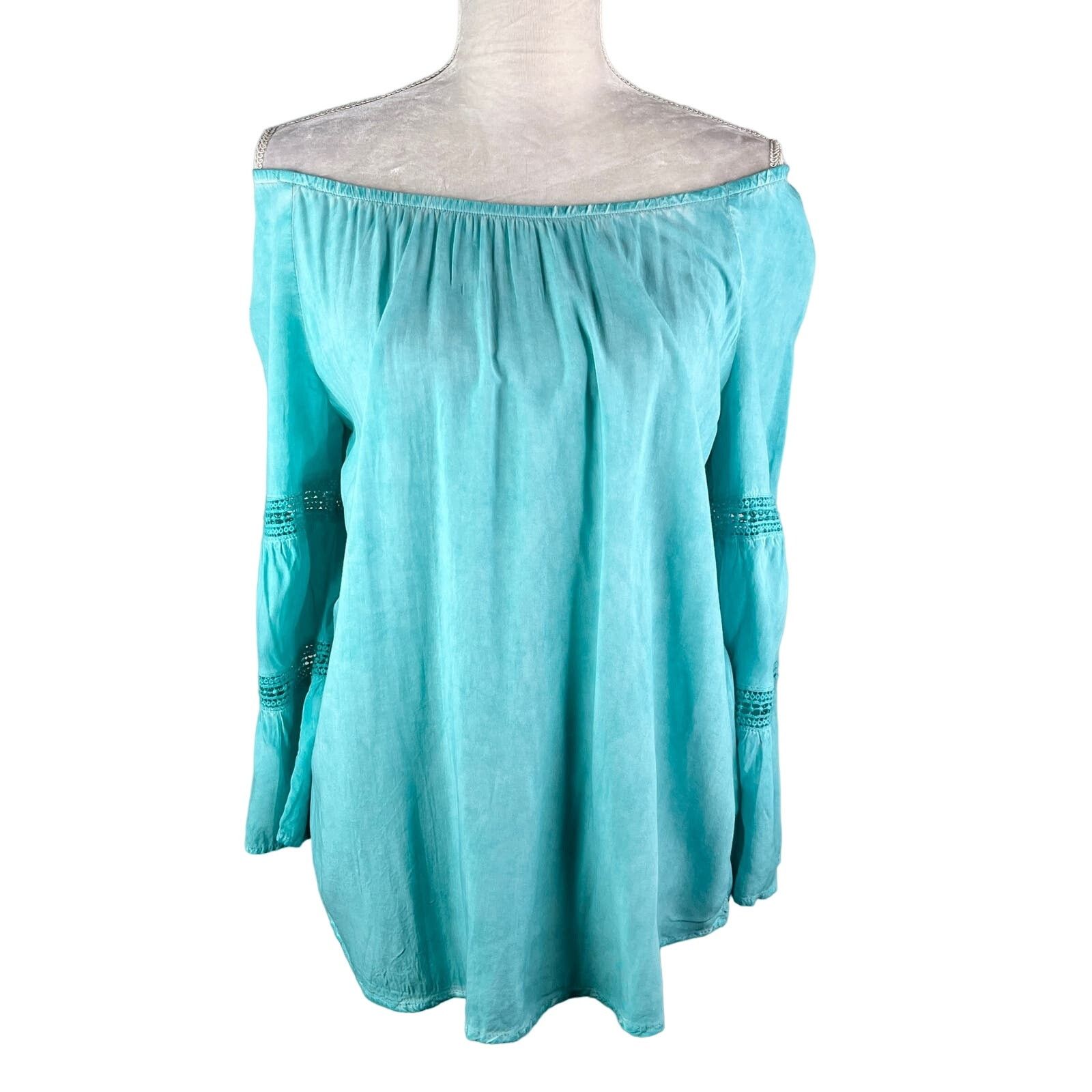 Other Floral & Ivy Top Boho Blouse Turquoise Lace Cutouts M New Size M / US 6-8 / IT 42-44 - 9 Thumbnail