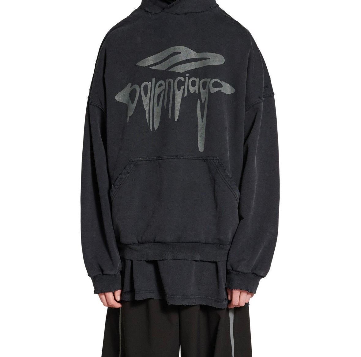 Balenciaga Balenciaga 25ss Dissolve 3B Liquified Wash Worn Hoodie 2501 Size US M / EU 48-50 / 2 - 2 Thumbnail