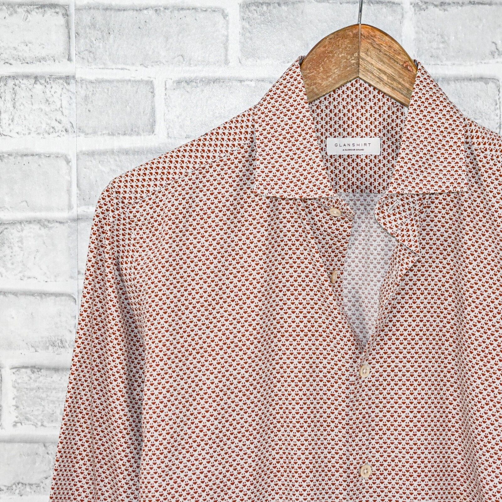 Glanshirt GLANSHIRT Slowear Men's Button up Shirt Red geo print Size US M / EU 48-50 / 2 - 5 Thumbnail