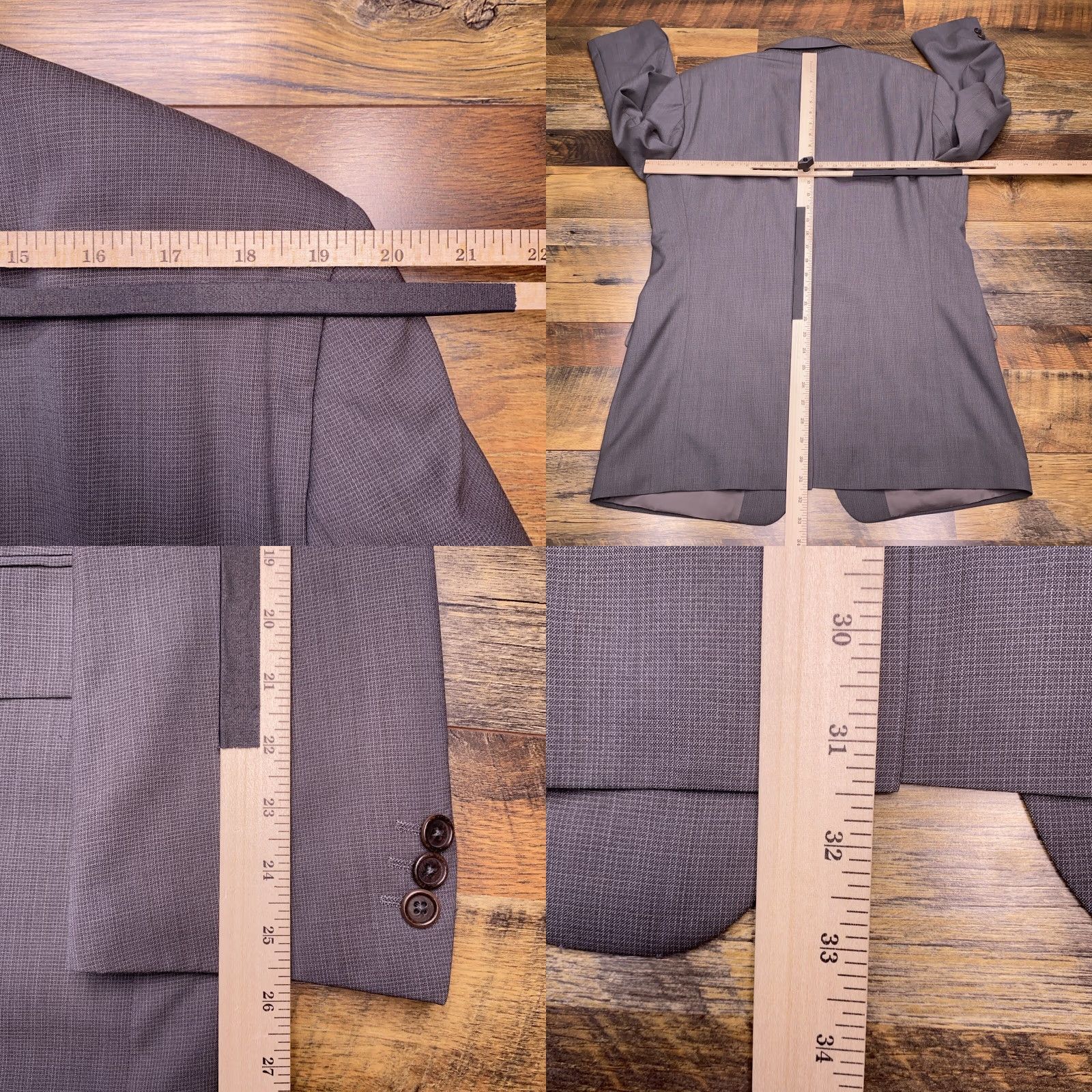 Hugo Boss VINTAGE Hugo Boss 2 Piece Suit Gray (42R) Men Regular Size 42R - 9 Thumbnail