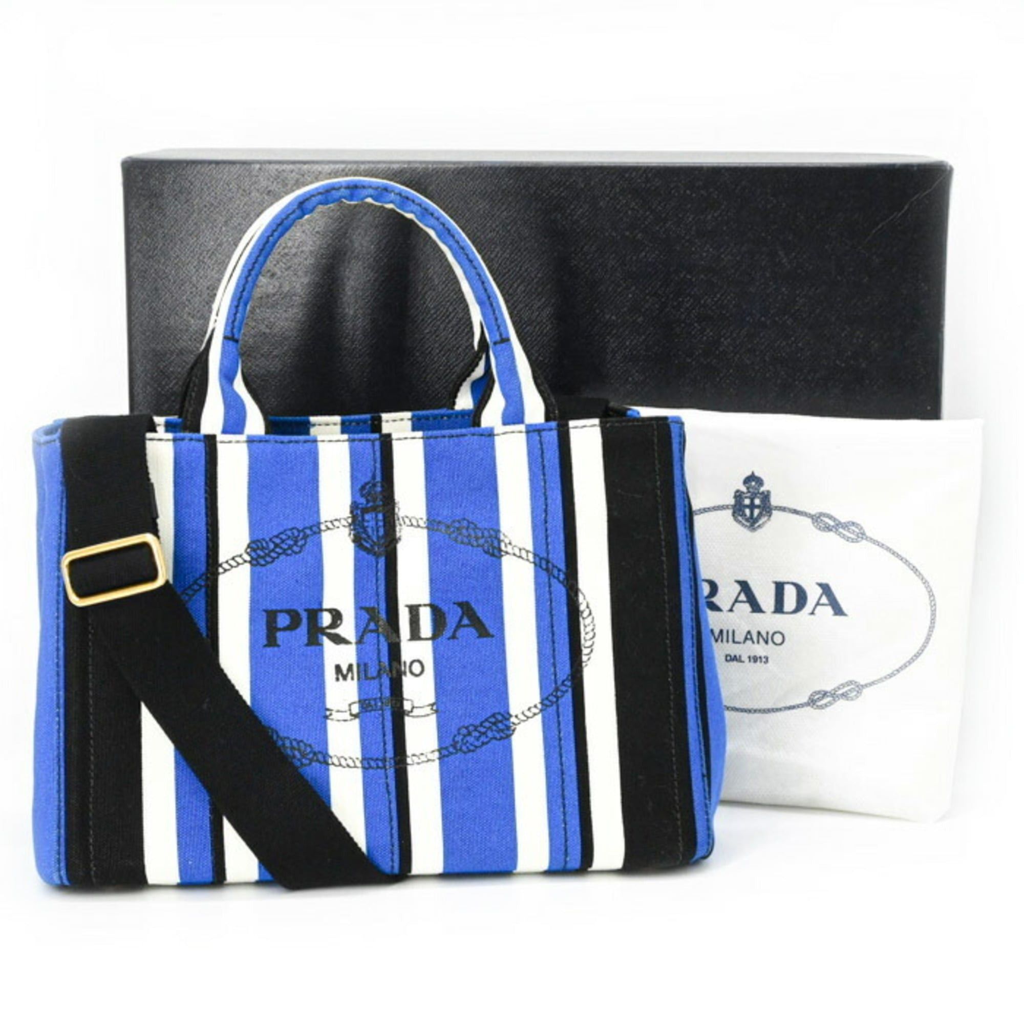 Prada PRADA Canapa Handbag Shoulder Bag Canvas Blue Women's Size ONE SIZE - 1 Thumbnail