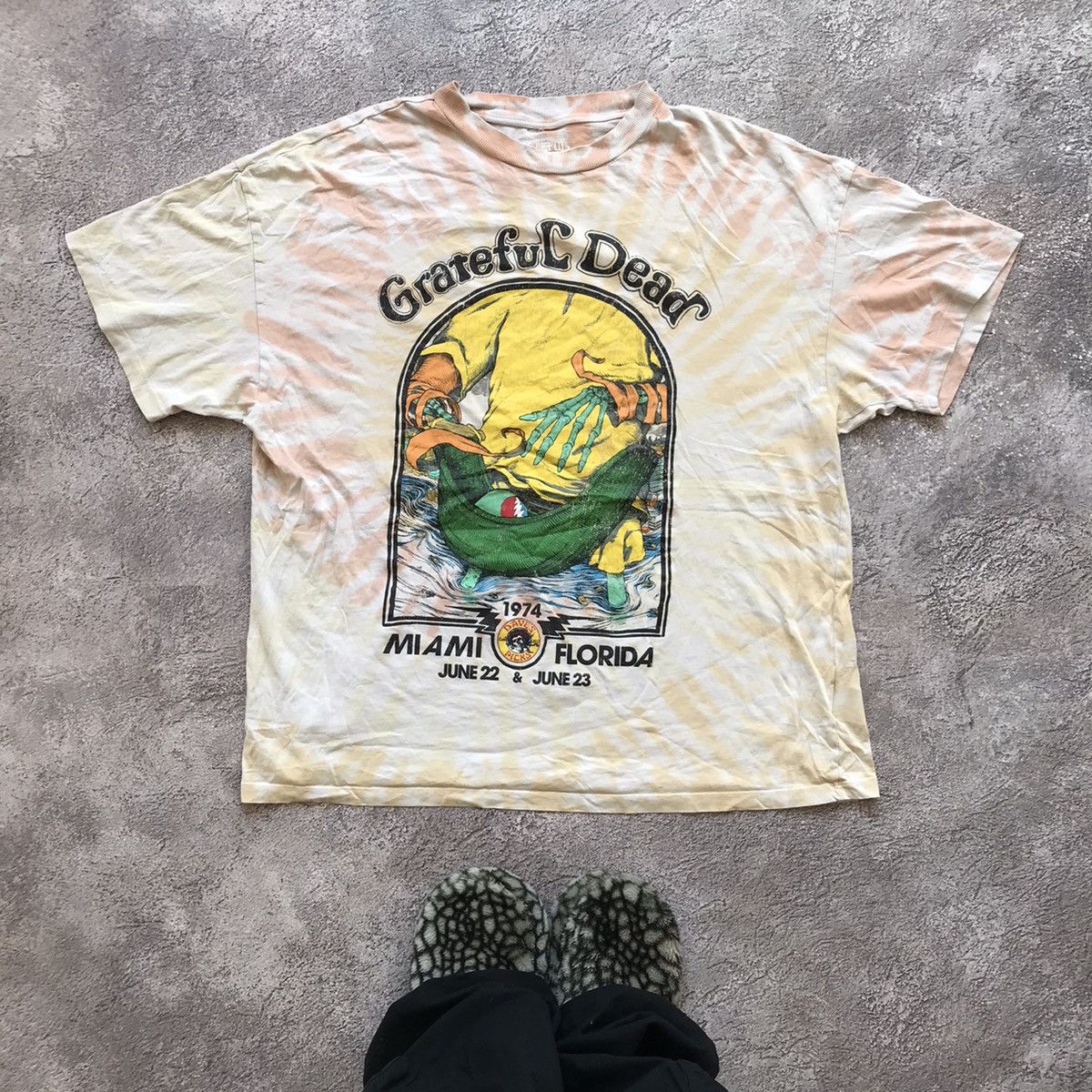 Vintage Vintage Grateful Dead Tie Dye Graphic Tee Miami Florida Y2K Size US XXL / EU 58 / 5 - 1 Thumbnail