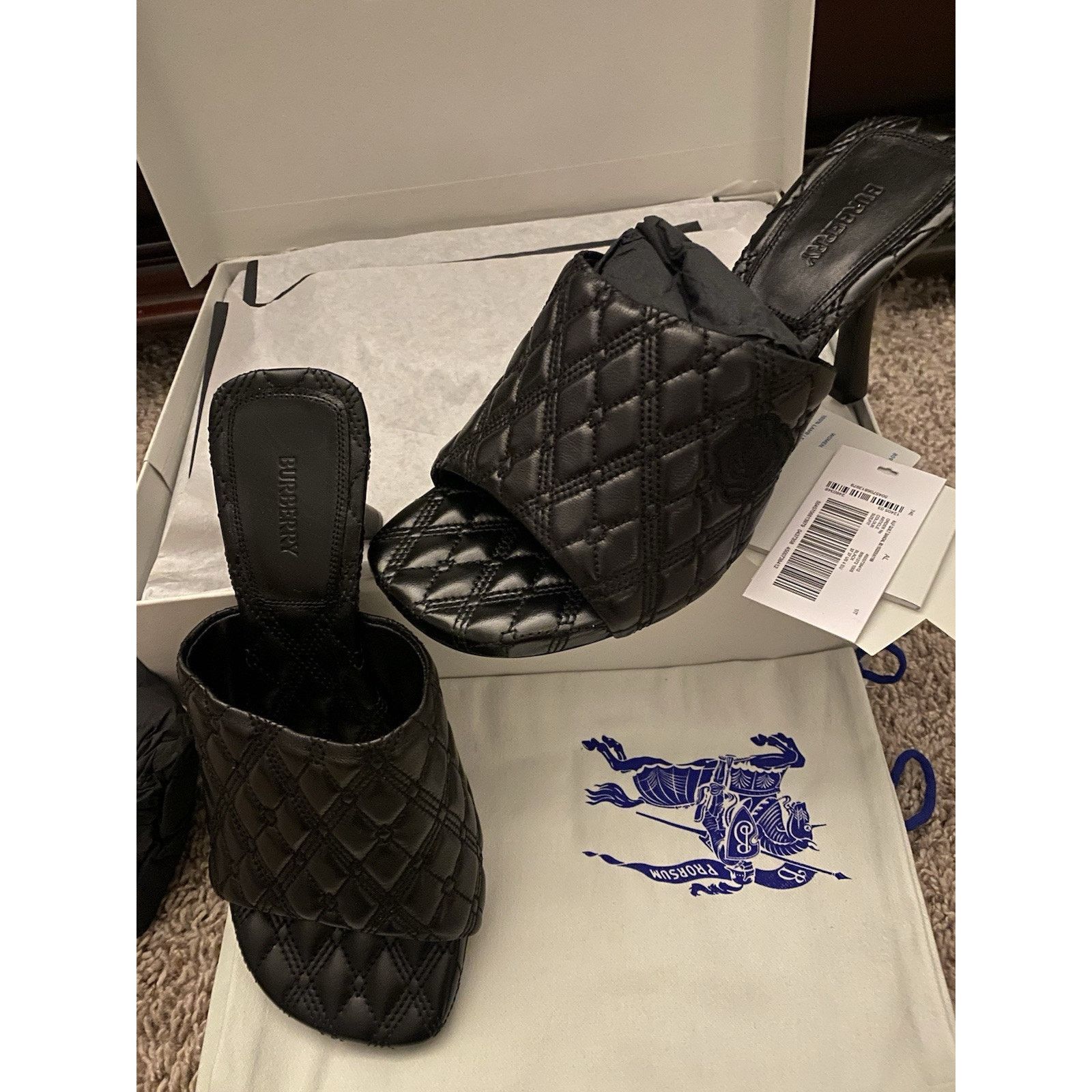 Burberry Burberry Quilted Leather Mule Blk NIB Sz 7 Size US 7 / IT 37 - 3 Thumbnail