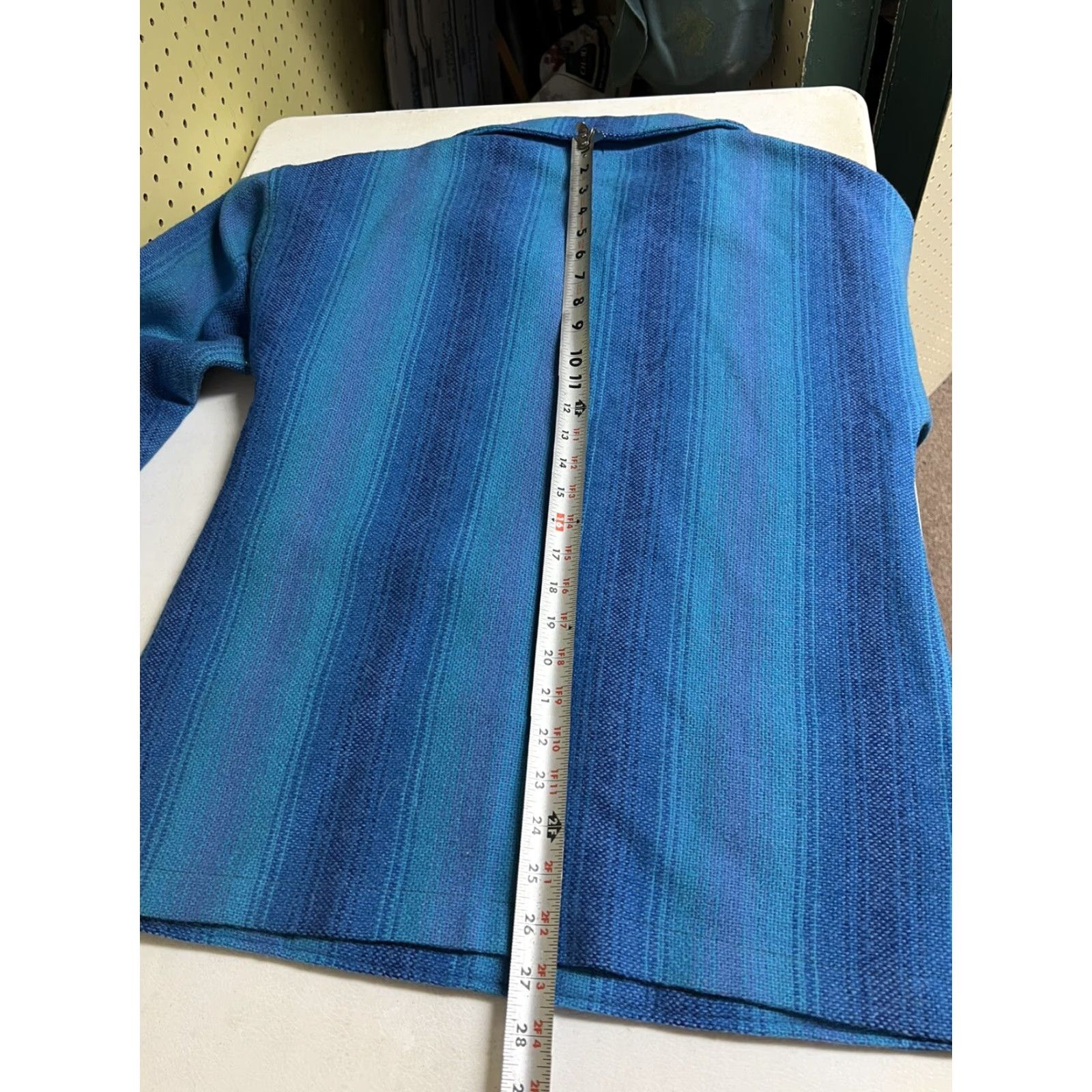 Vintage VINTAGE Jon Ro Wool Pullover Poncho Coat Blue with Front Pocket One Size Men/Women Pullover Wool Size ONE SIZE - 7 Thumbnail