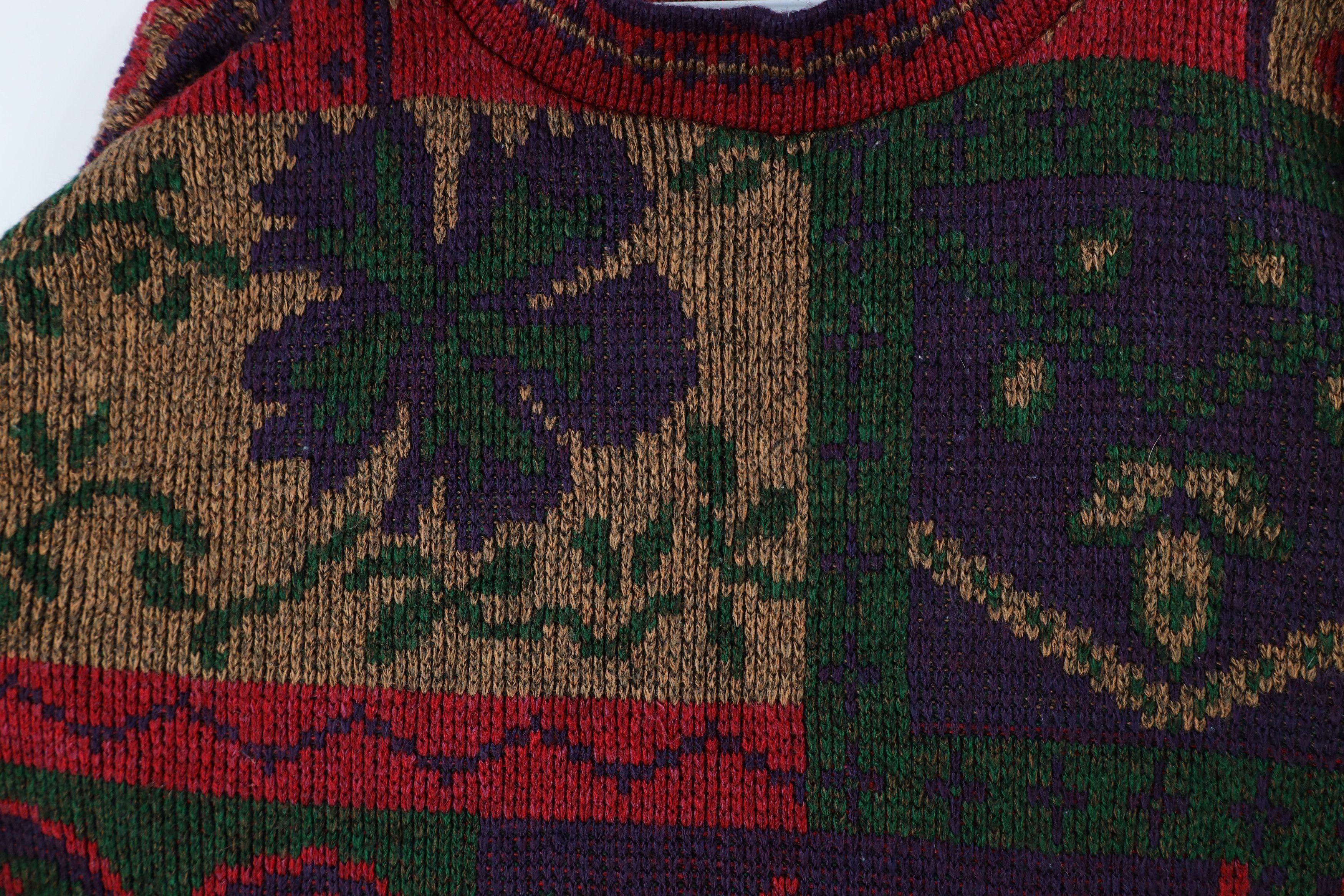Vintage Vintage 90s Streetwear Paisley Fair Isle Knit Sweater USA Size XL / US 12-14 / IT 48-50 - 5 Thumbnail