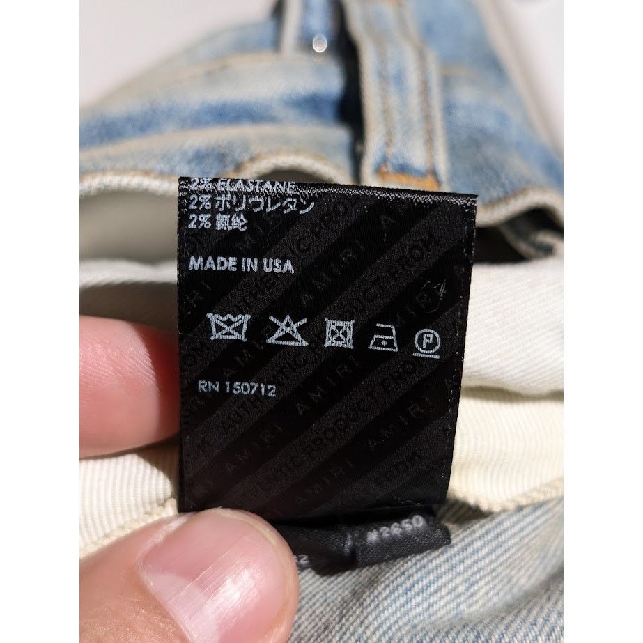 Amiri o1rshd1 Print Drip Logo Jeans in Clay Indigo Size US 32 / EU 48 - 22 Thumbnail