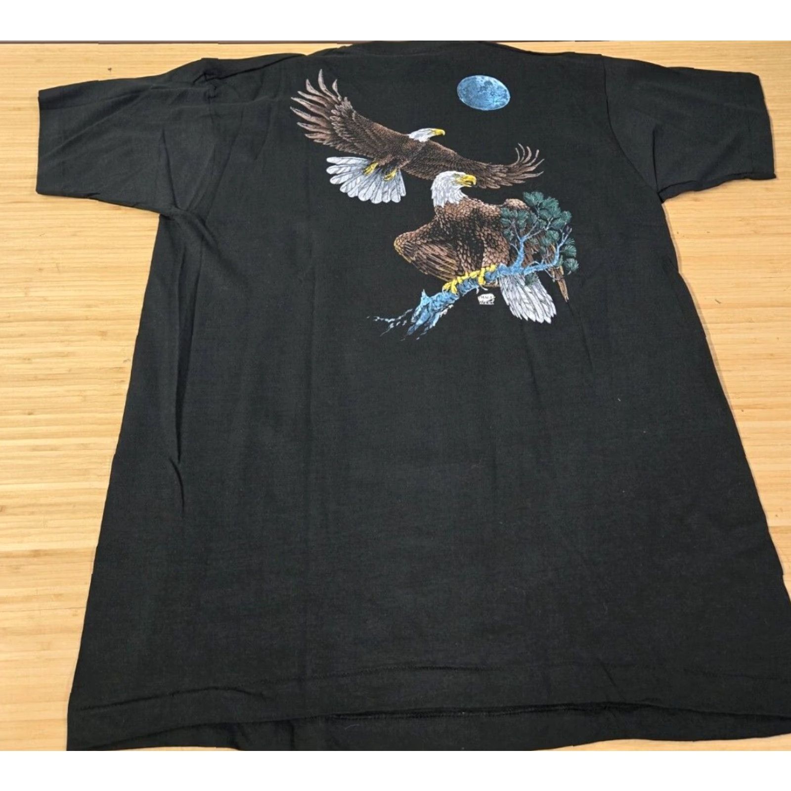 Fruit Of The Loom VINTAGE Fruit of the Loom Shirt Mens L Black Double-Sided Eagle USA Shirt Size US L / EU 52-54 / 3 - 5 Thumbnail