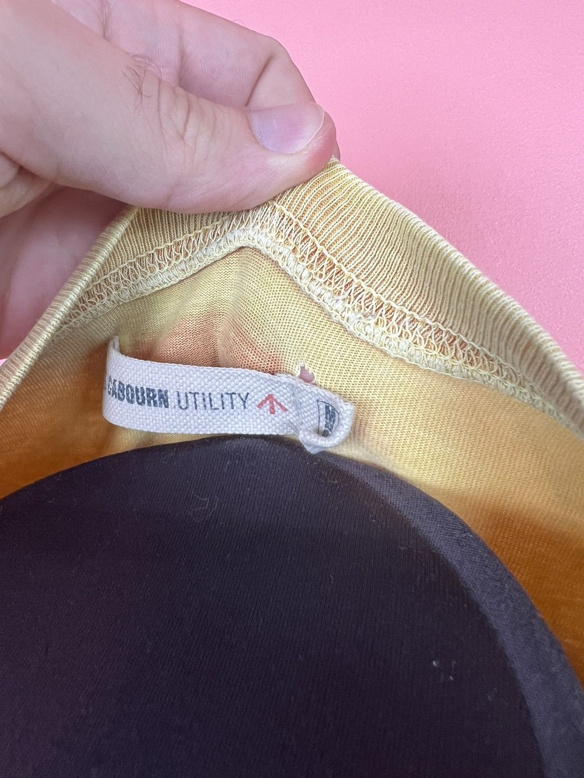 Nigel Cabourn tee designers utility casual orange yellow