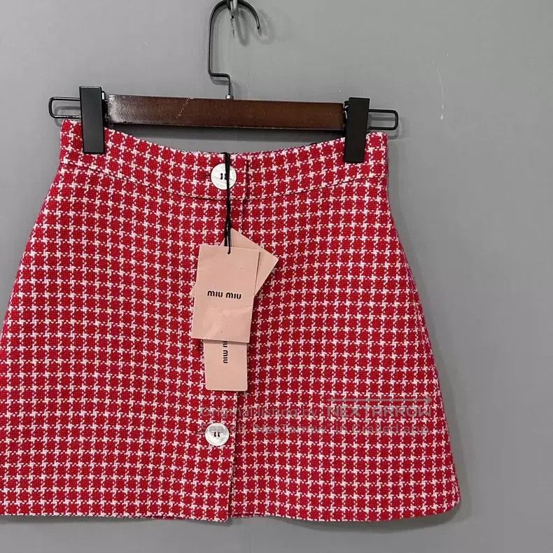 Miu Miu Miu Miu 38 Red houndstooth doll collar dress suit Size M / US 6-8 / IT 42-44 - 7 Thumbnail