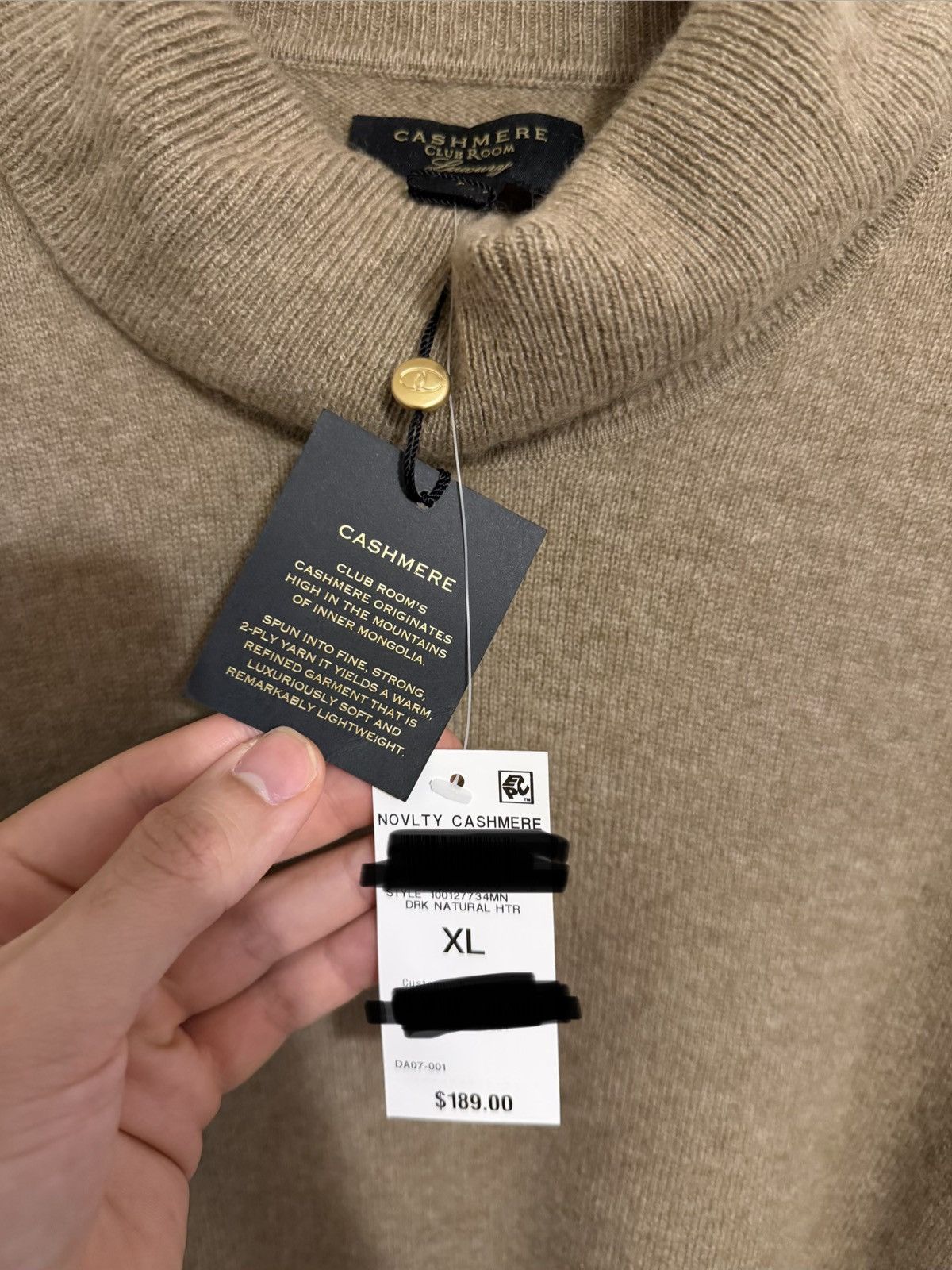 Club Room Cashmere Turtle Neck Sweater Size US XL / EU 56 / 4 - 3 Thumbnail