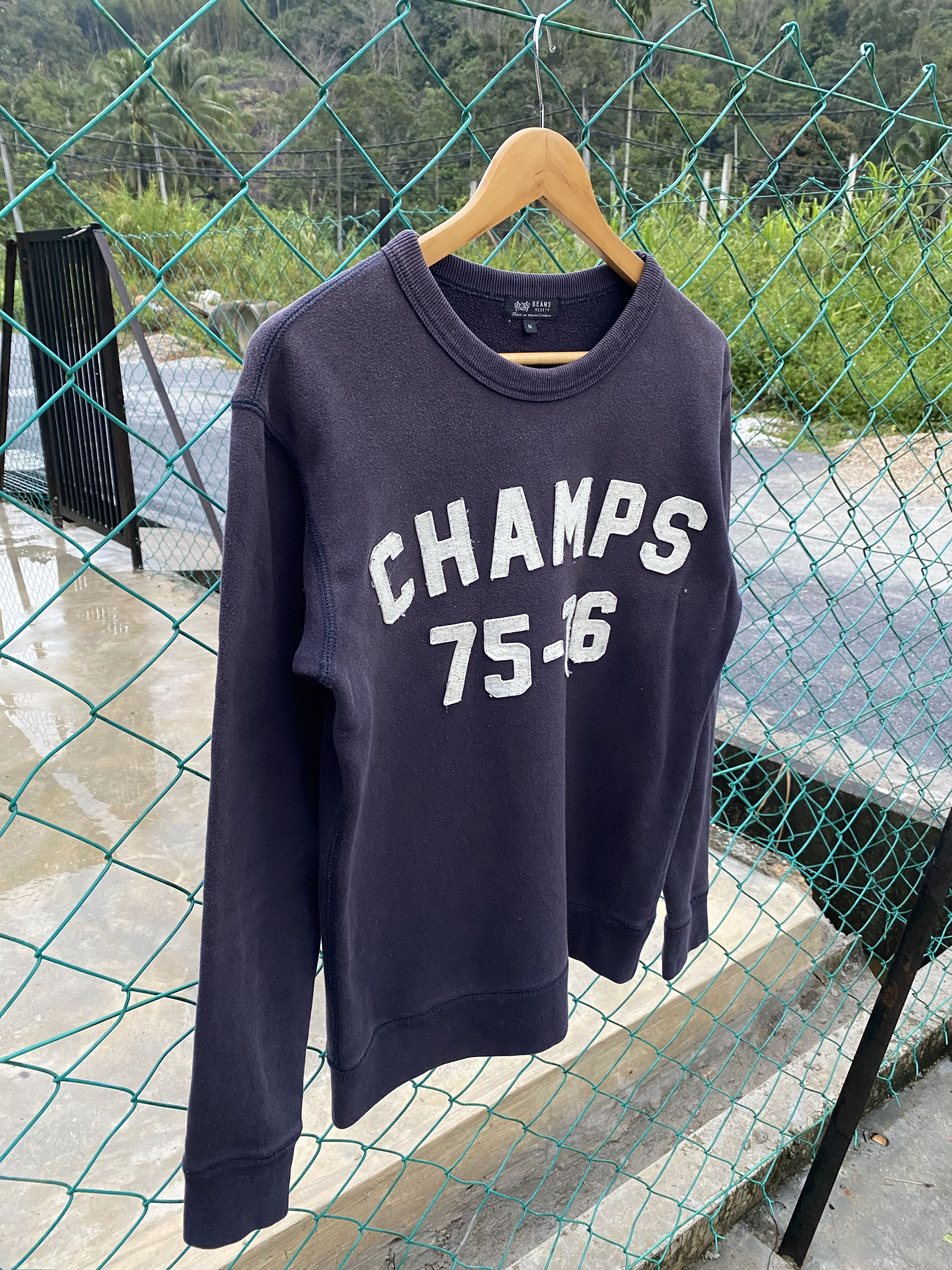 Beams Plus BEAMS HEARTS CHAMPS 75-76 spellout crewneck Size M / US 6-8 / IT 42-44 - 3 Thumbnail