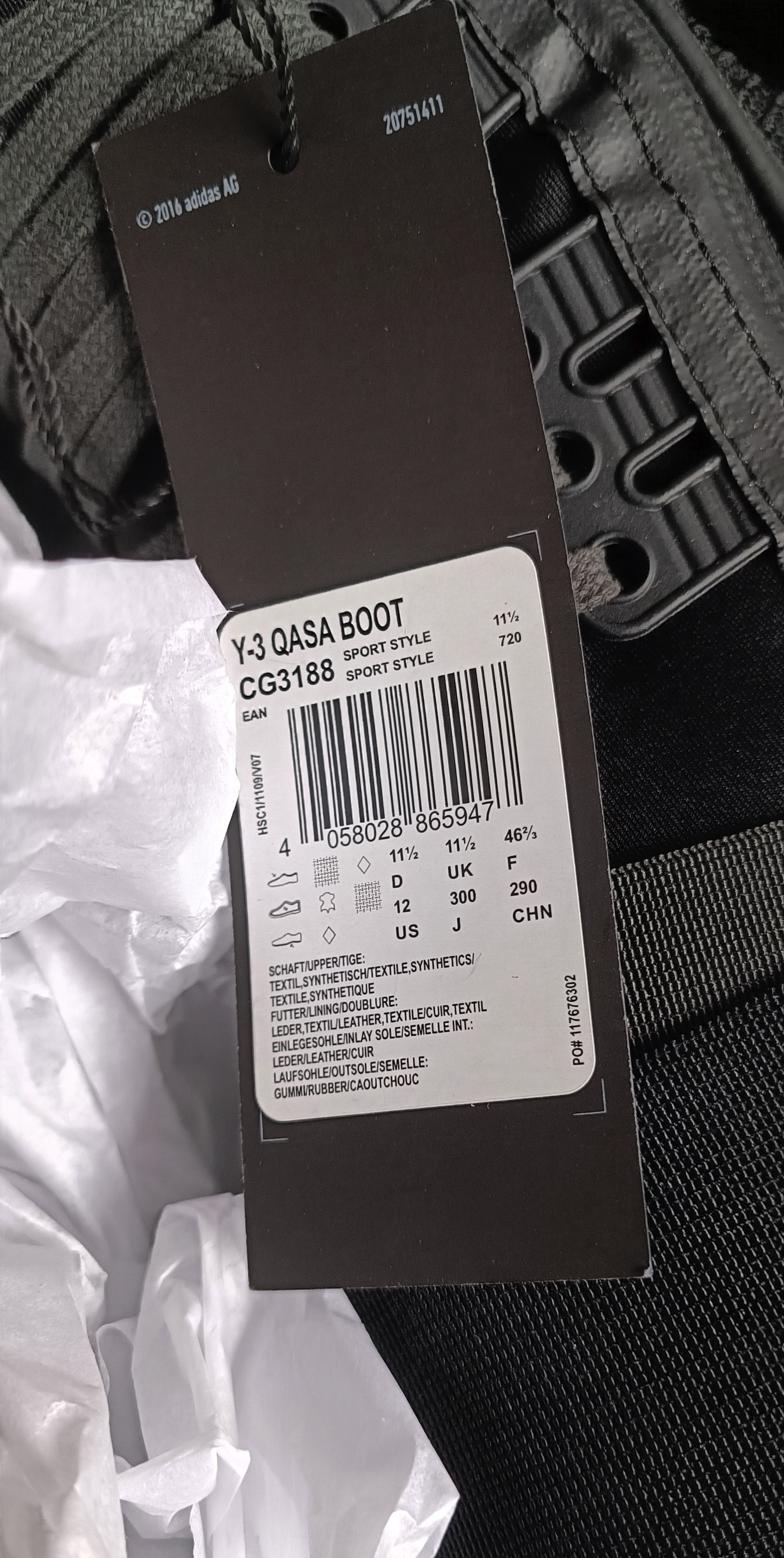 Adidas × Y-3 × Yohji Yamamoto Adidas Y-3 Qasa Boot 'Core Black' CG3188 Size US 12 / EU 45 - 8 Thumbnail