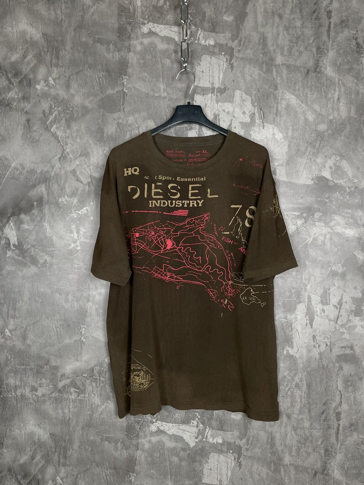 Diesel × Vintage Diesel Industry Vintage Japanese Style Brown Rare T shirt Size US XL / EU 56 / 4 - 1 Thumbnail