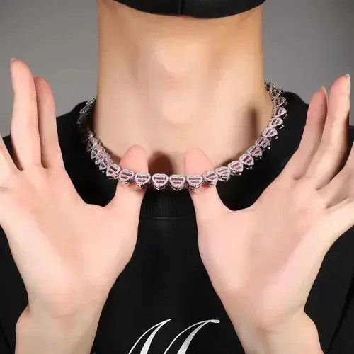 Other 20" Baguette CZ Heart Iced Out Cubic Necklace🔥🔥🔥 Size ONE SIZE - 2 Thumbnail