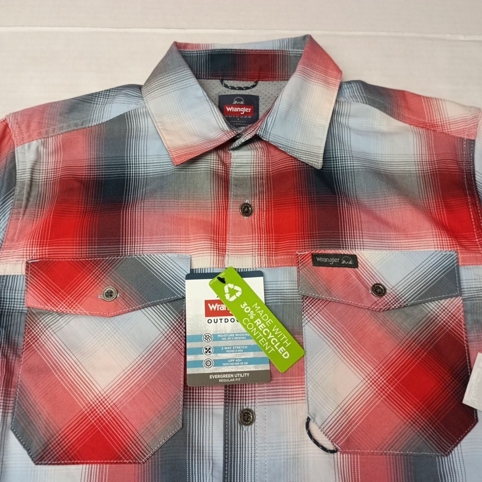 Wrangler Wrangler Shirt Men's S Red Plaid Convertible Sleeves Shirt Size US S / EU 44-46 / 1 - 3 Thumbnail