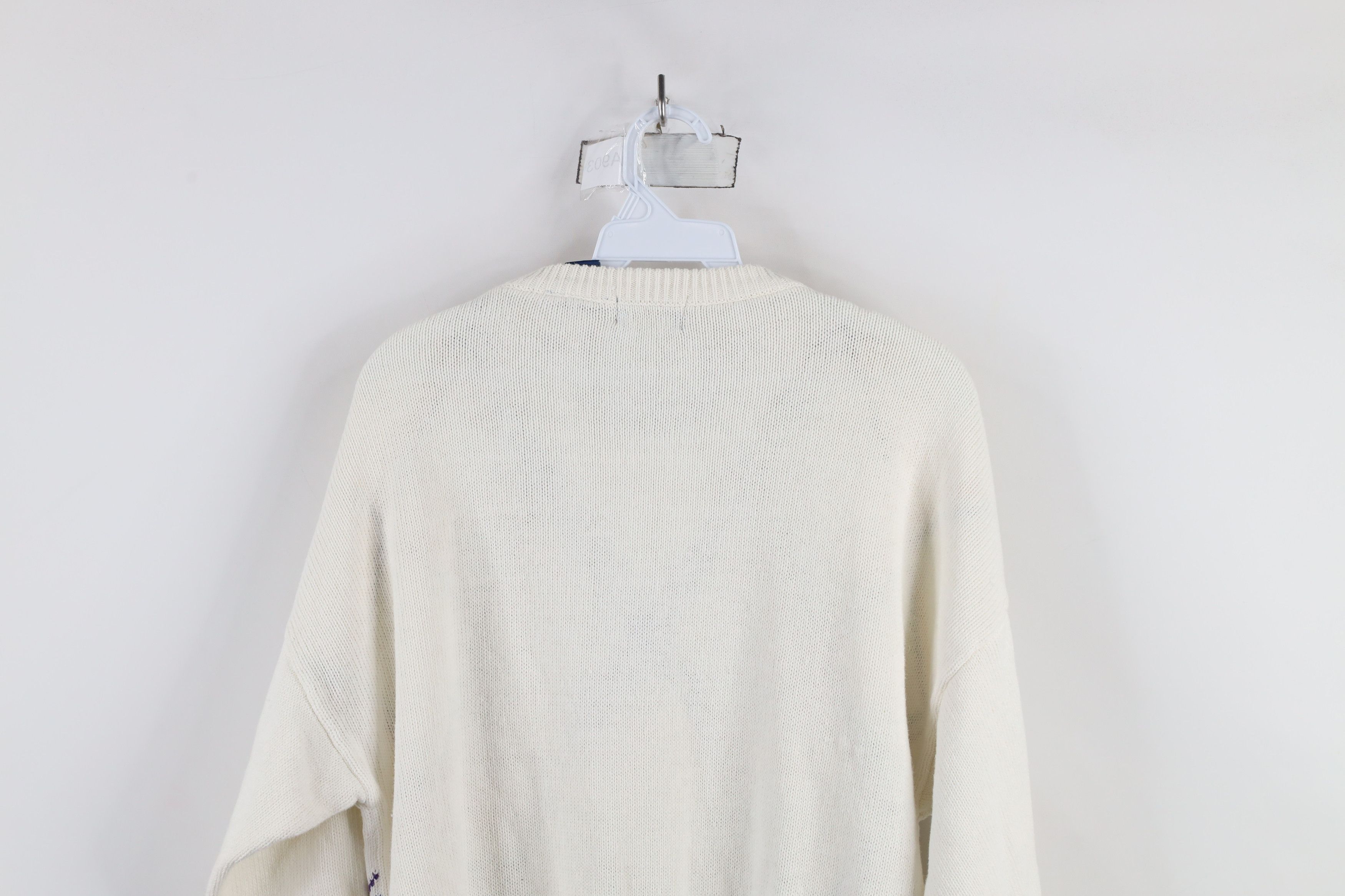 Vintage Vintage 90s Streetwear Rainbow Argyle Knit Crewneck Sweater Size US L / EU 52-54 / 3 - 12 Thumbnail