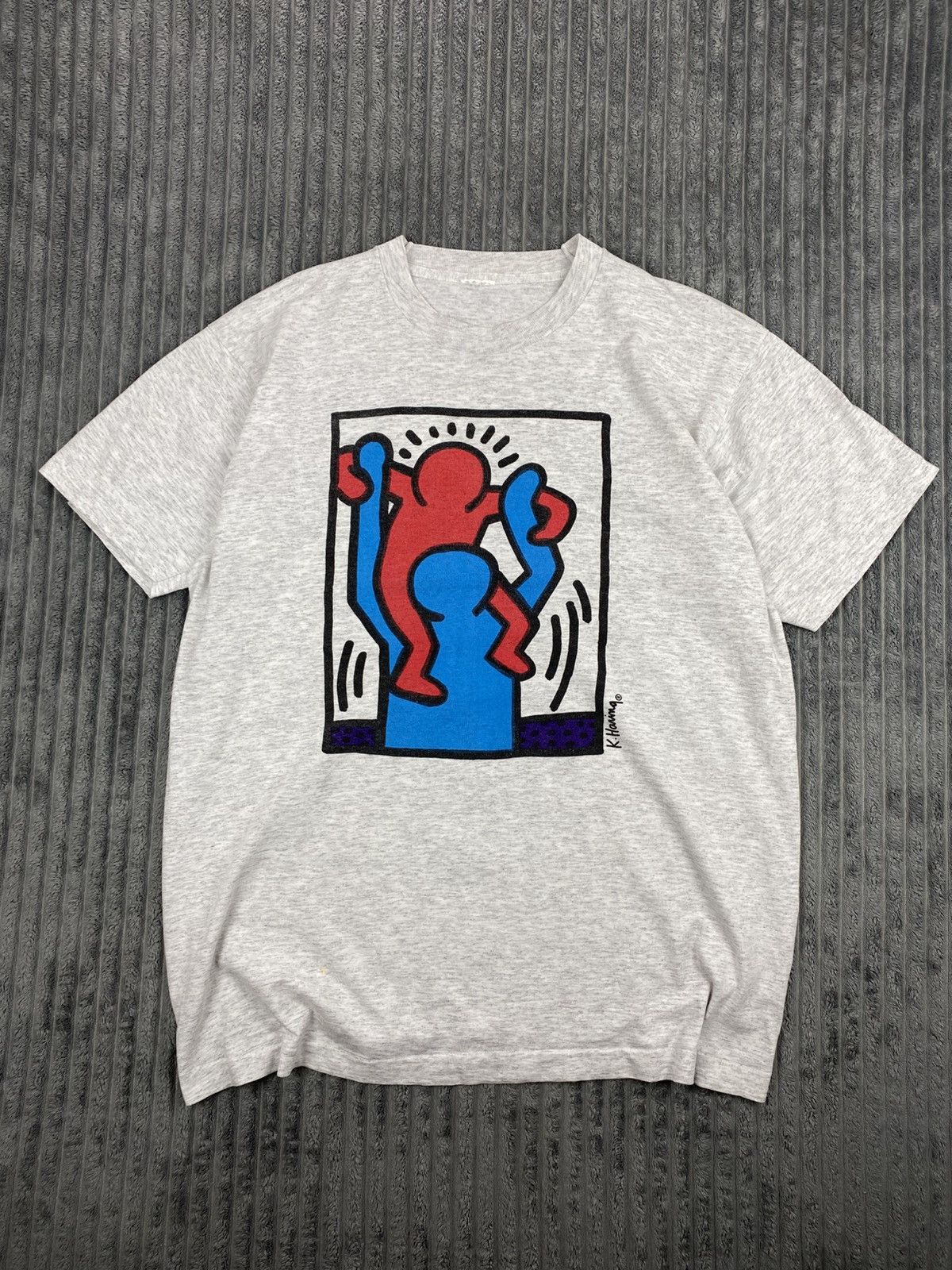 Jerzees Vintage 90s Keith Haring Art Tshirt Size US XL / EU 56 / 4 - 1 Thumbnail