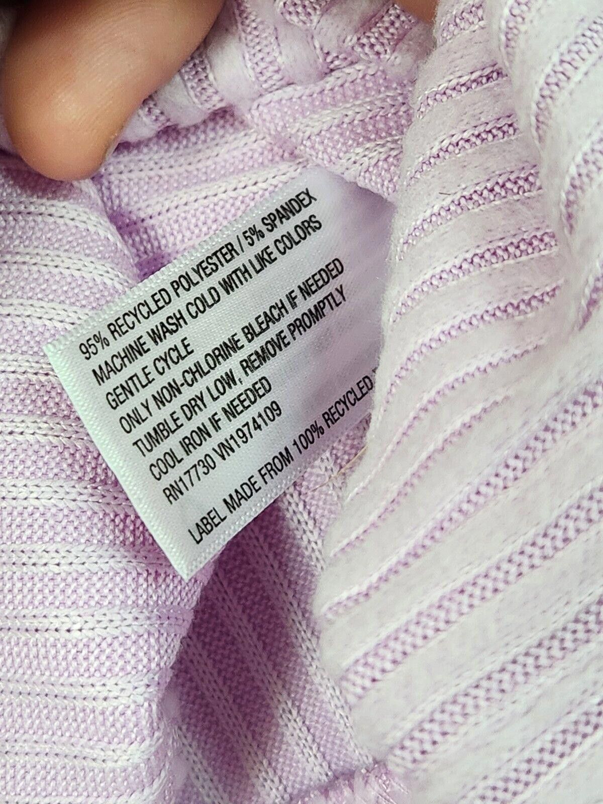 Designer Wild Fable Crop Top Ribbed Long Sleeve Lavender Large V Neck Size L / US 10 / IT 46 - 2 Thumbnail