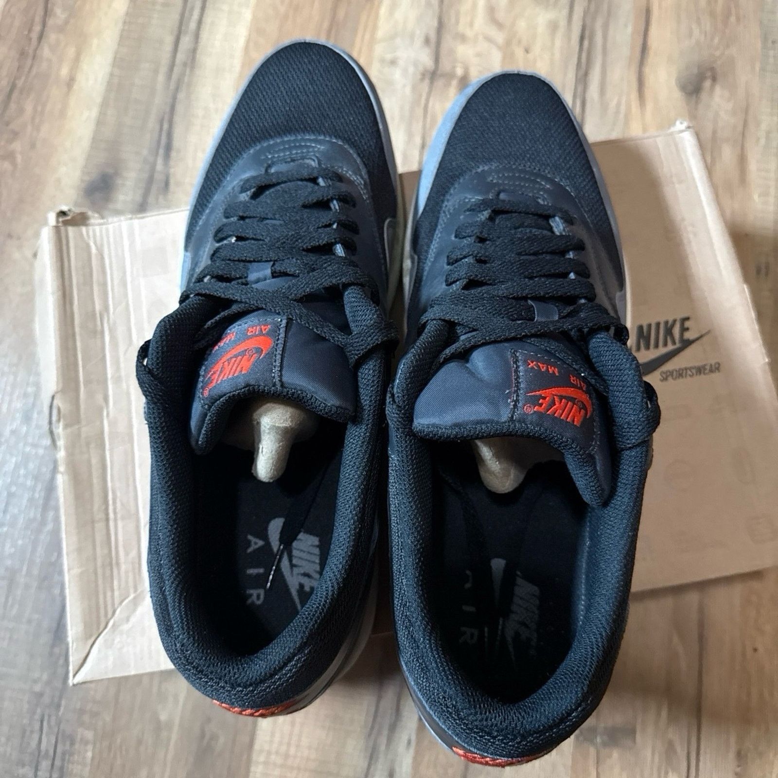 Nike 2012 Nike Air Max 1 Black Cool Grey Anthracite Size US 13 / EU 46 - 6 Thumbnail