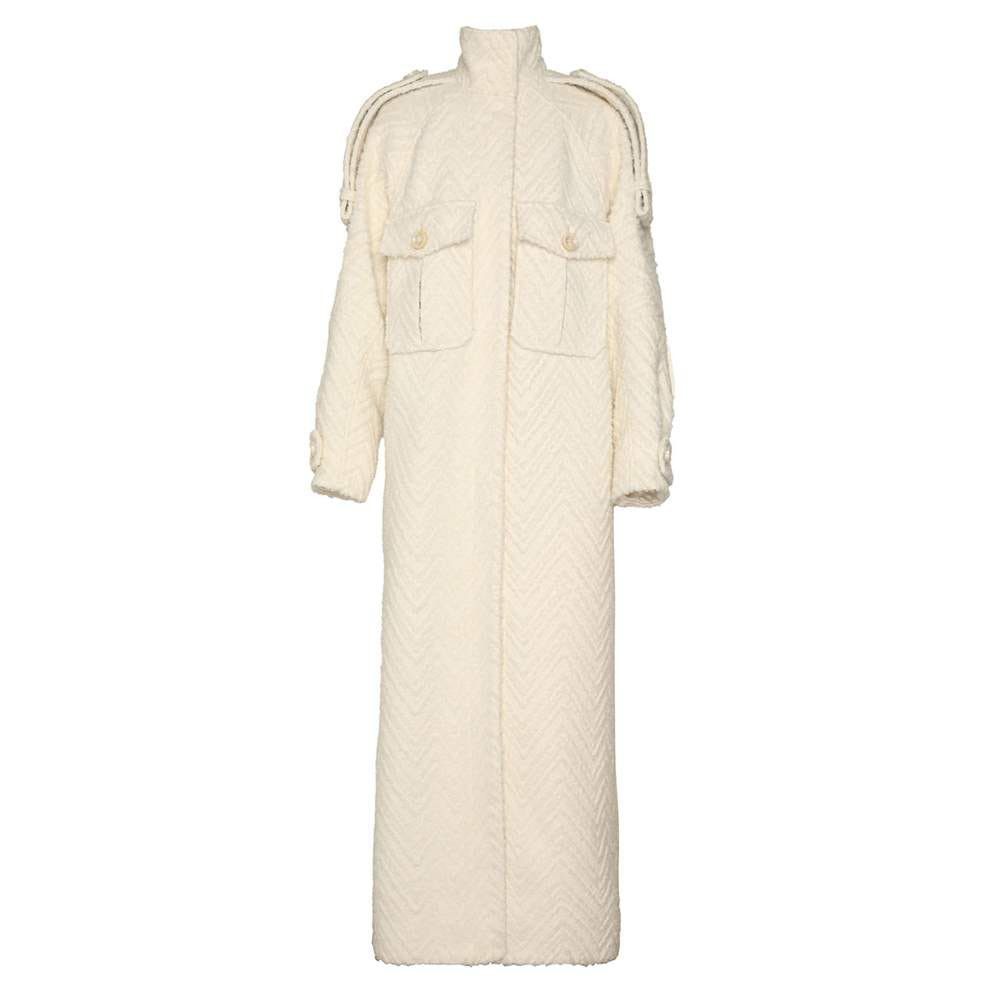 Zimmermann oc11z0825 Illustration Chevron Coat in Cream Size XS / US 0-2 / IT 36-38 - 1 Thumbnail