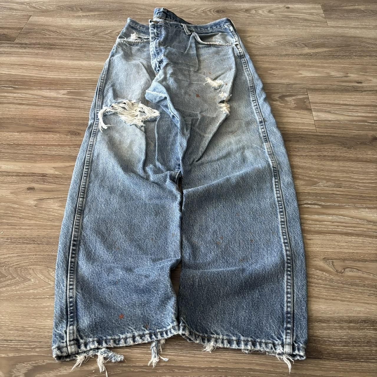 Vintage Crazy Vintage Y2K/2000s Baggy Grunge Distressed Skater Style Denim Jeans! 38x30 Size US 38 / EU 54 - 3 Thumbnail