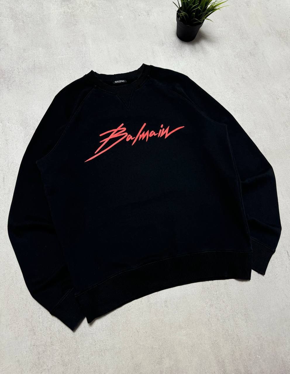 Balmain Vintage Balmain Sweatshirt Big Logo Distressed style Black Size US XXL / EU 58 / 5 - 2 Thumbnail