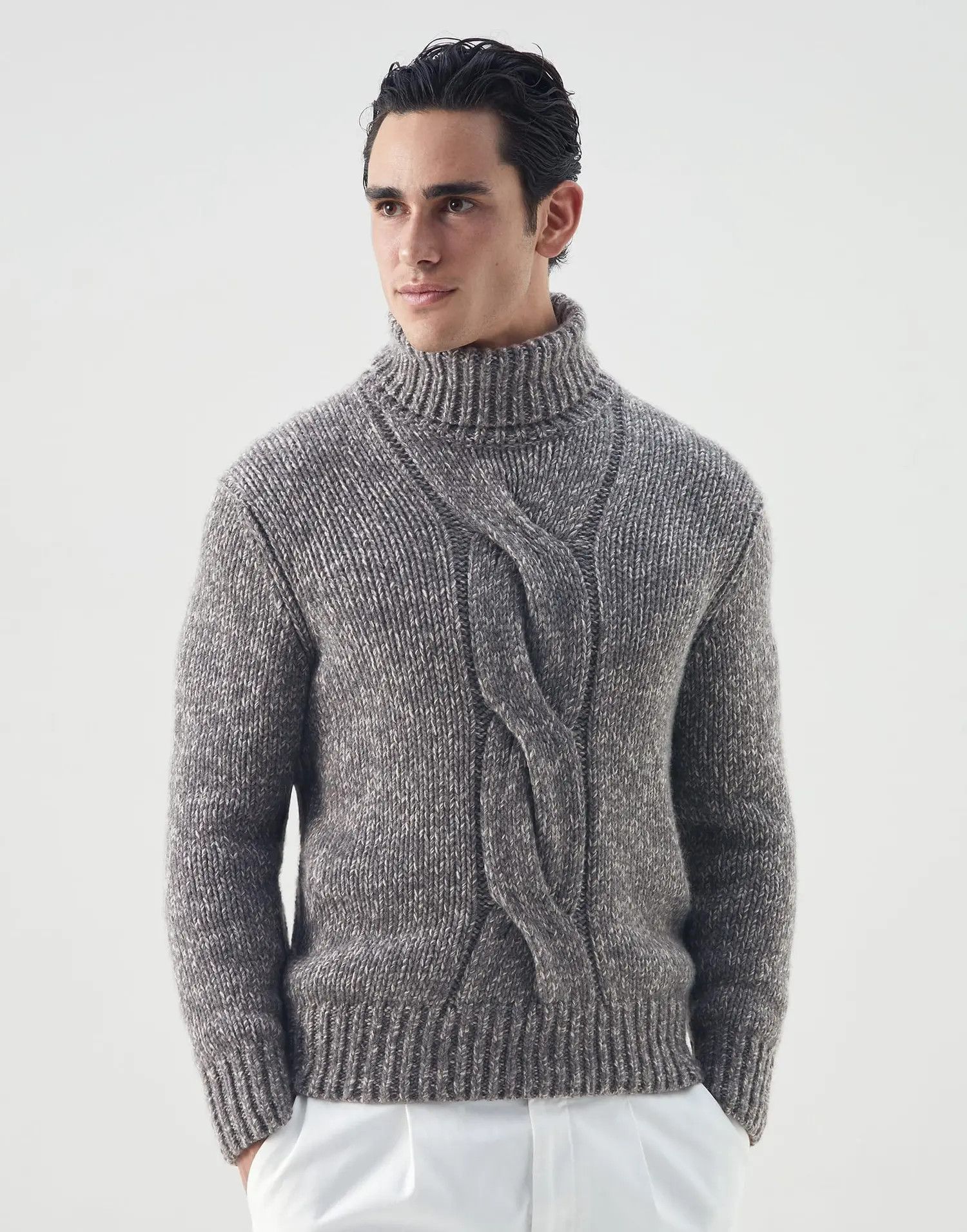 Brunello Cucinelli o1w1db10225 Cashmere Turtleneck Sweater in Grey Size US XXL / EU 58 / 5 - 1 Thumbnail