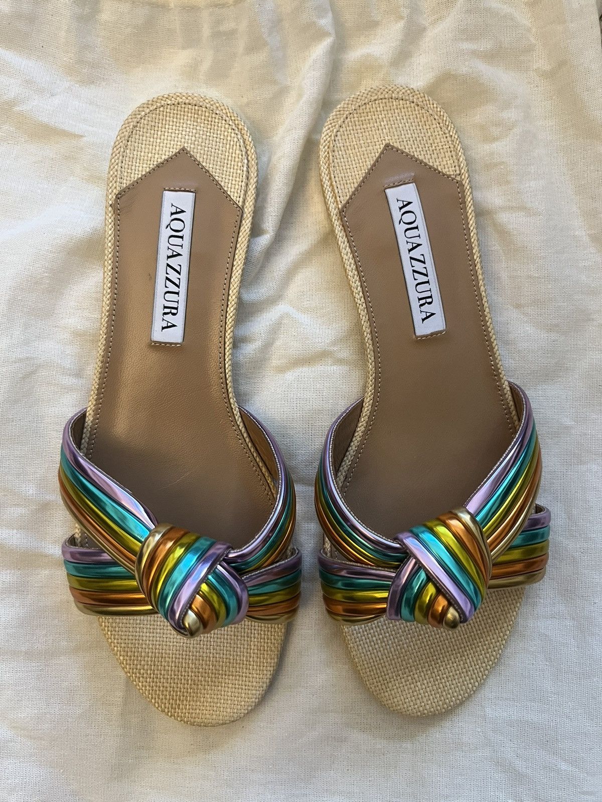Aquazzura NEW Aquazurra Bacalar Leather Flats Size US 6 / IT 36 - 1 Thumbnail