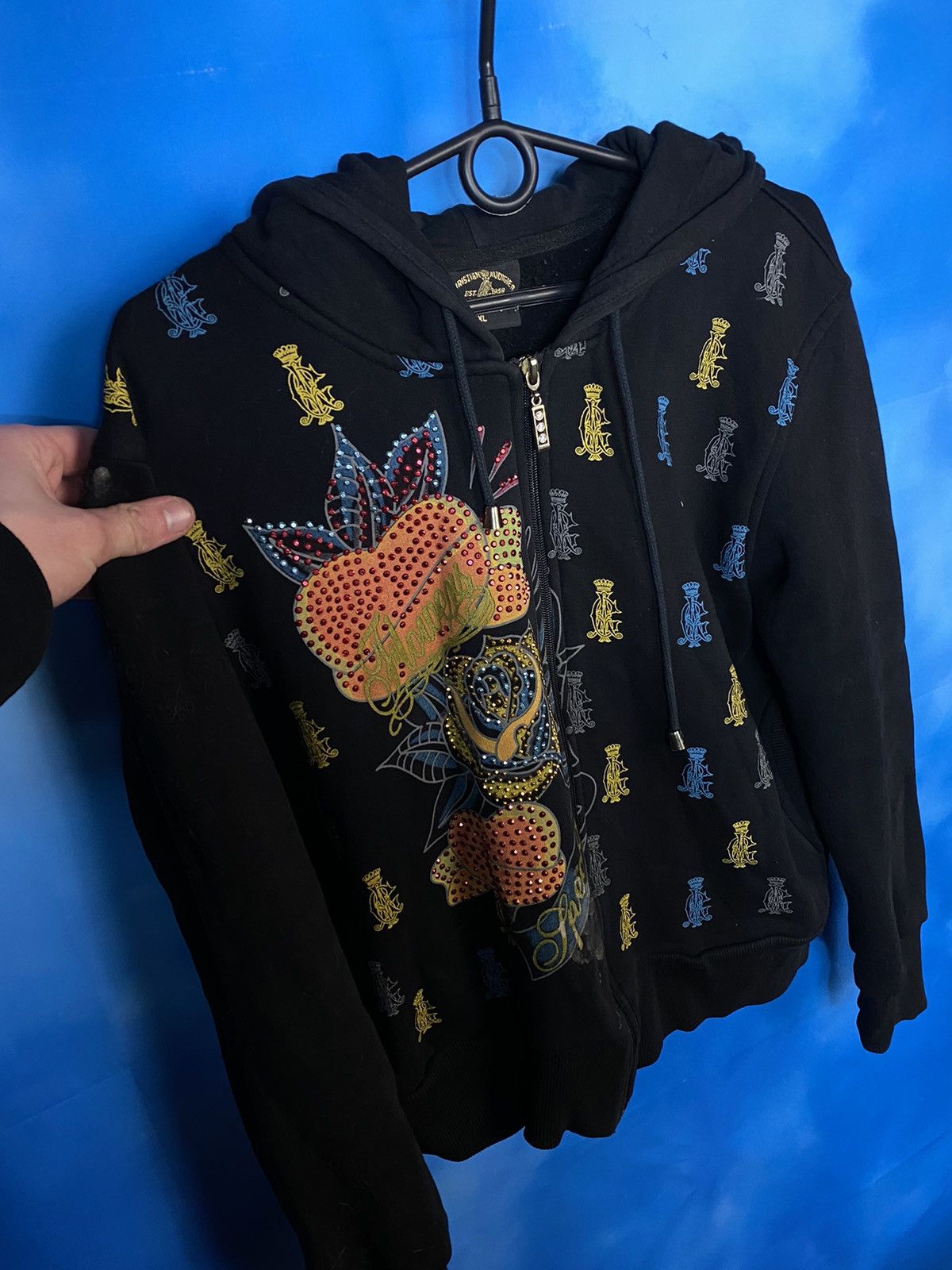Christian Audigier × Japanese Brand ❗️Christian Audigier y2k double print hoodie Size L / US 10 / IT 46 - 2 Thumbnail