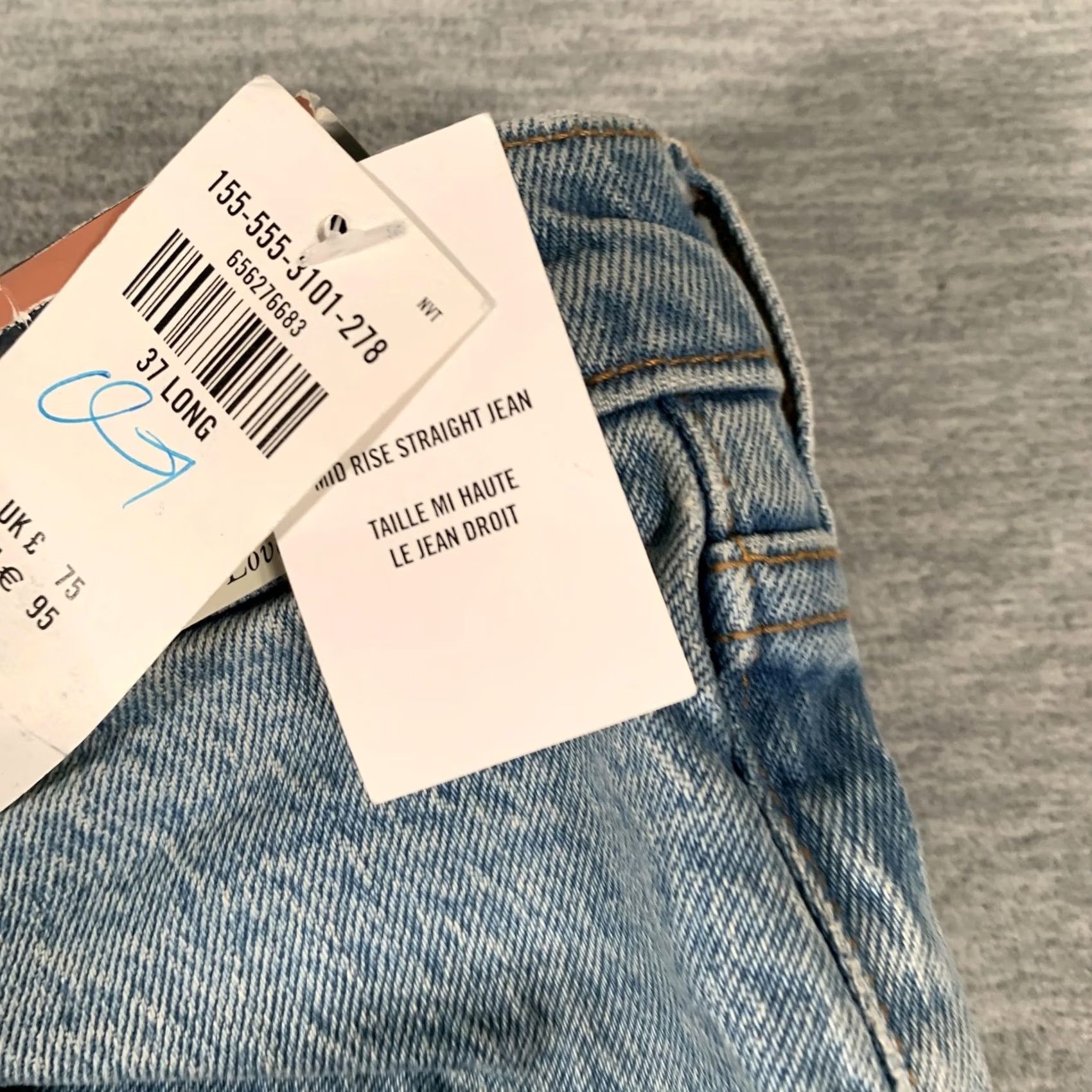 Abercrombie & Fitch Abercrombie & Fitch Jeans Womens 37 Long Blue High Rise 90s Relaxed Curve Love Size 25" / US 0 / IT 36 - 7 Thumbnail