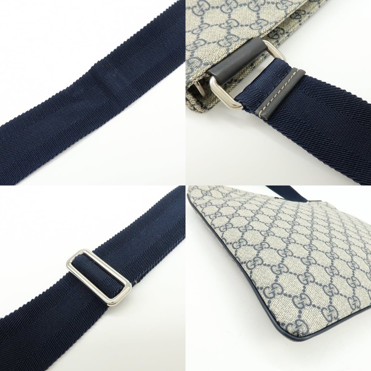 Gucci Gucci GG Supreme Messenger Bag Crossbody Gray Size ONE SIZE - 4 Thumbnail