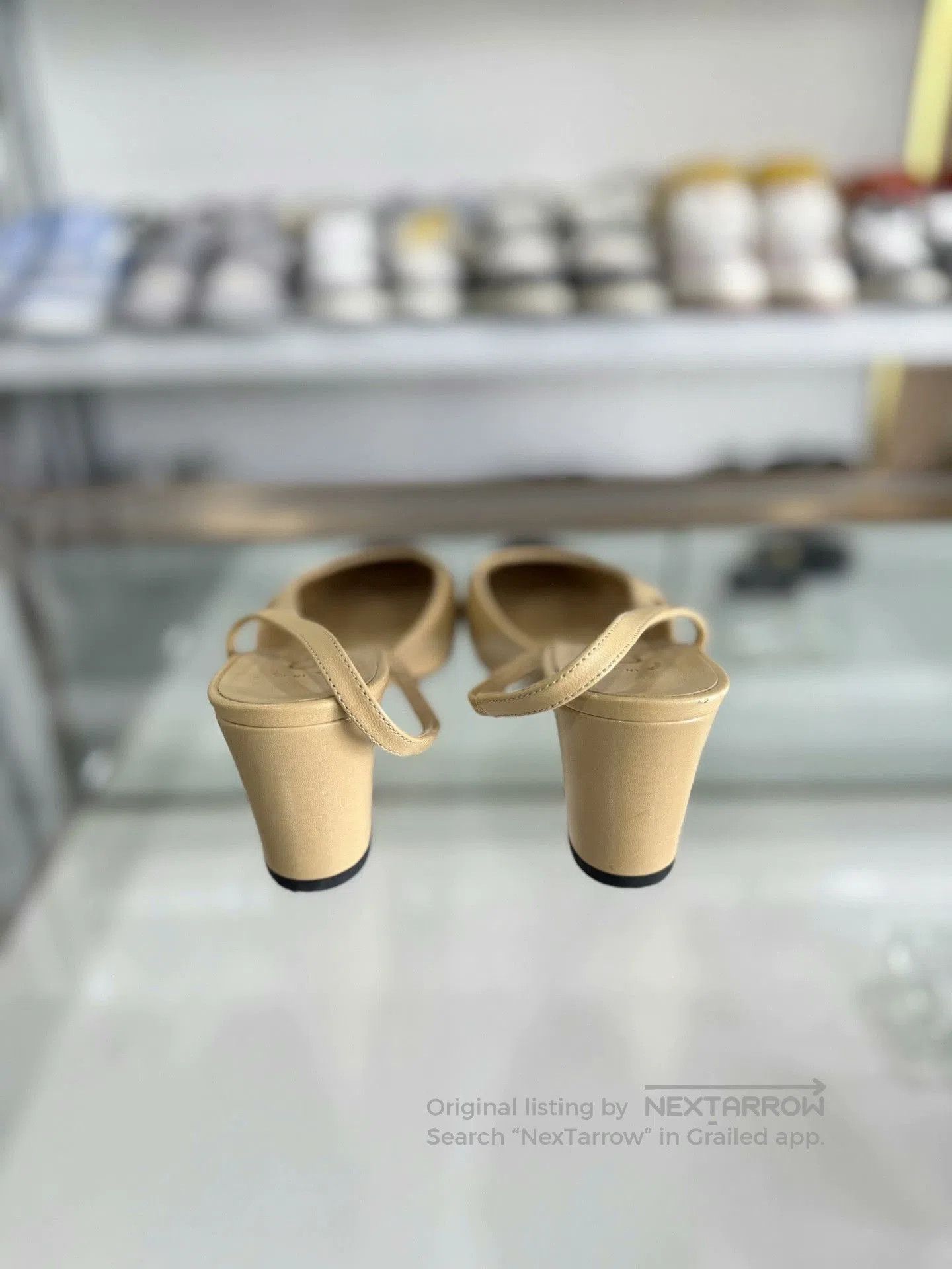 Chanel Chanel Beige Slingback Low Heel Shoes. Size US 6 / IT 36 - 3 Thumbnail