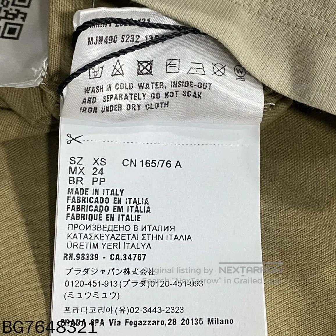 Miu Miu miu miu khaki logo printed short sleeve shirt. Size US XS / EU 42 / 0 - 5 Thumbnail