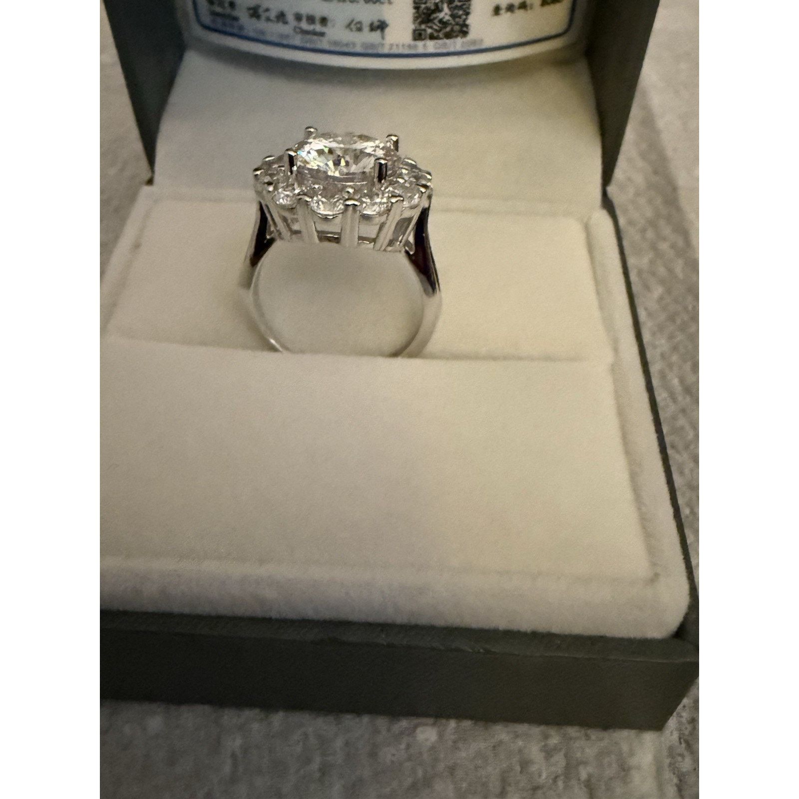 Other Lovely Moissanite 925S Silver Engagement Ring OneSize 5CTW Size ONE SIZE - 5 Thumbnail