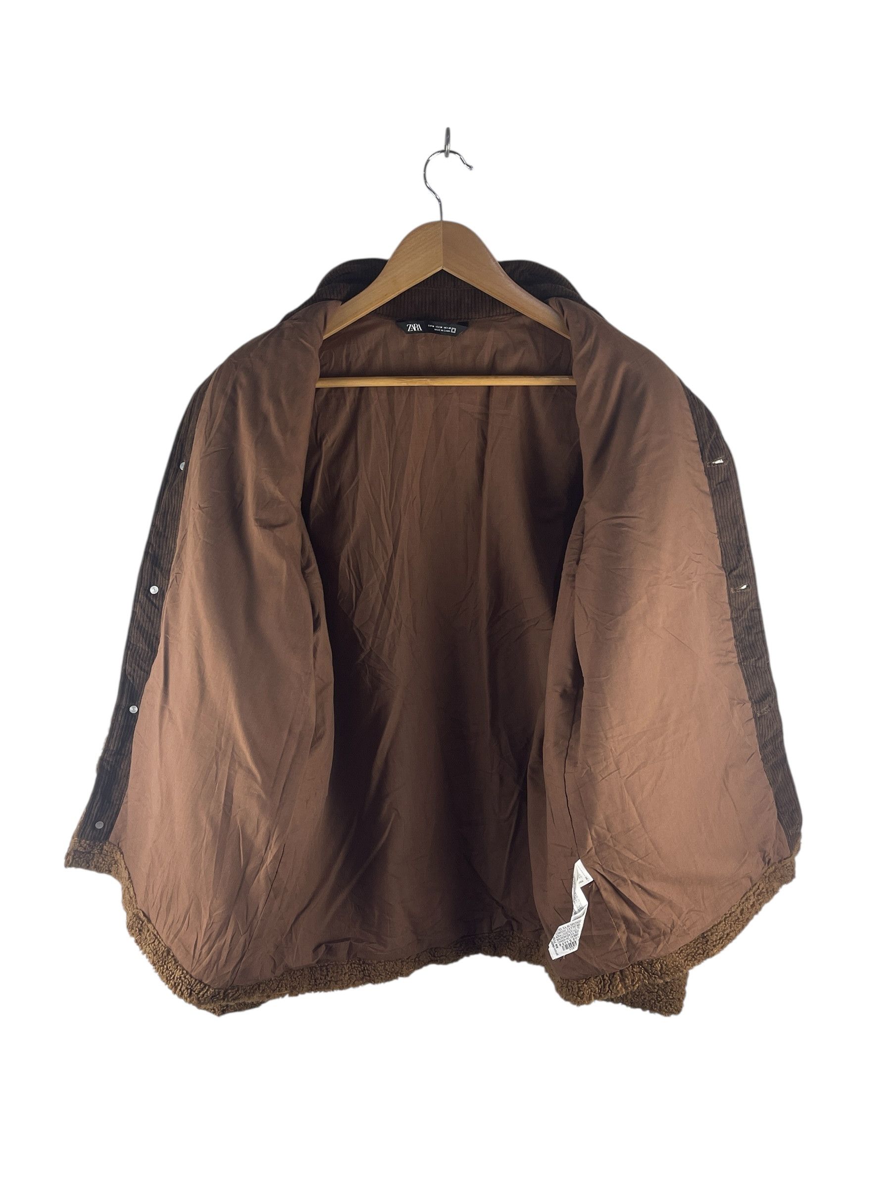Zara Zara Sherpa Button Brown Fleece Jacket Size US M / EU 48-50 / 2 - 3 Thumbnail
